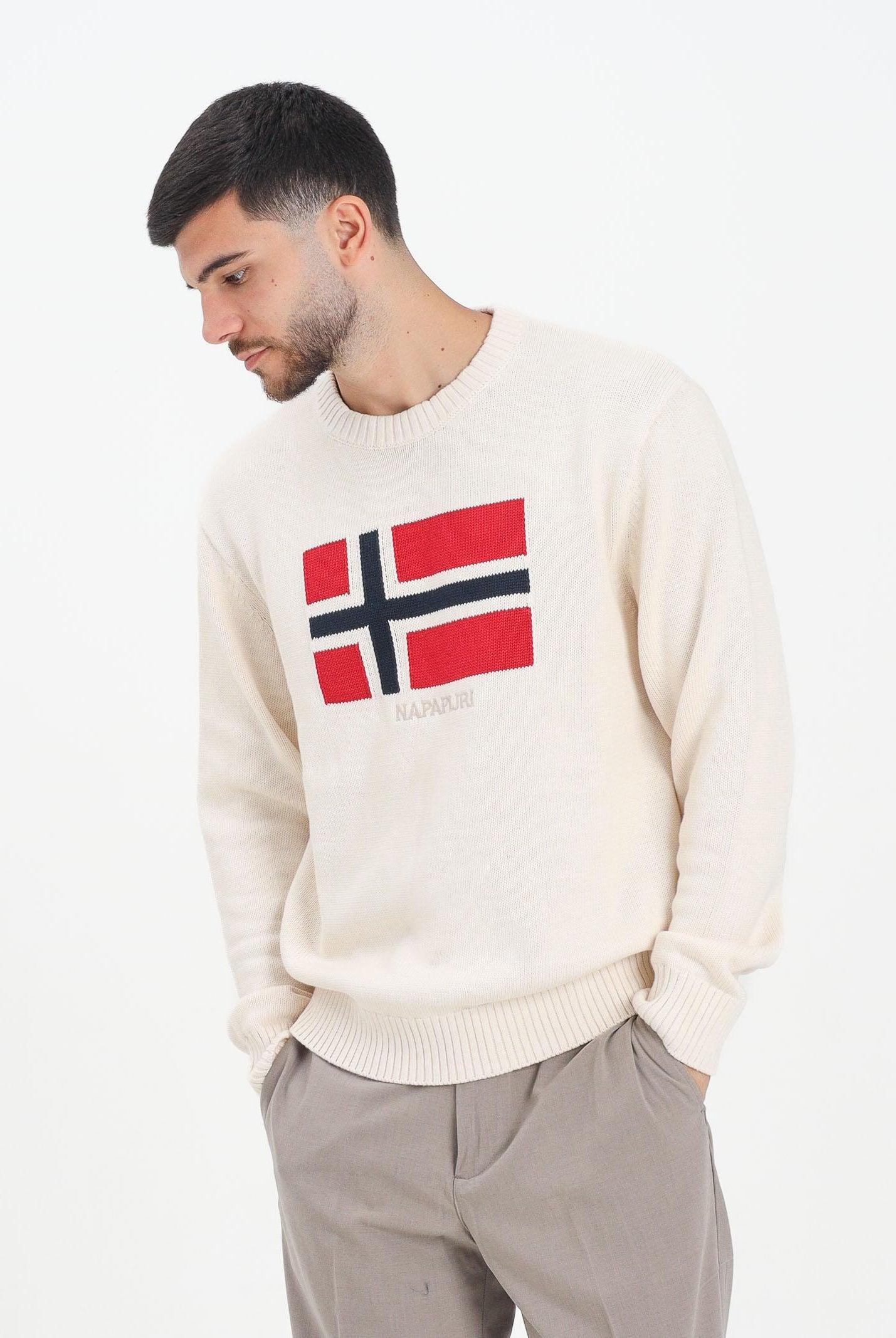 NAPAPIJRI Maglione girocollo Mura panna da uomo NP0A891UN1J1 NAPAPIJRI