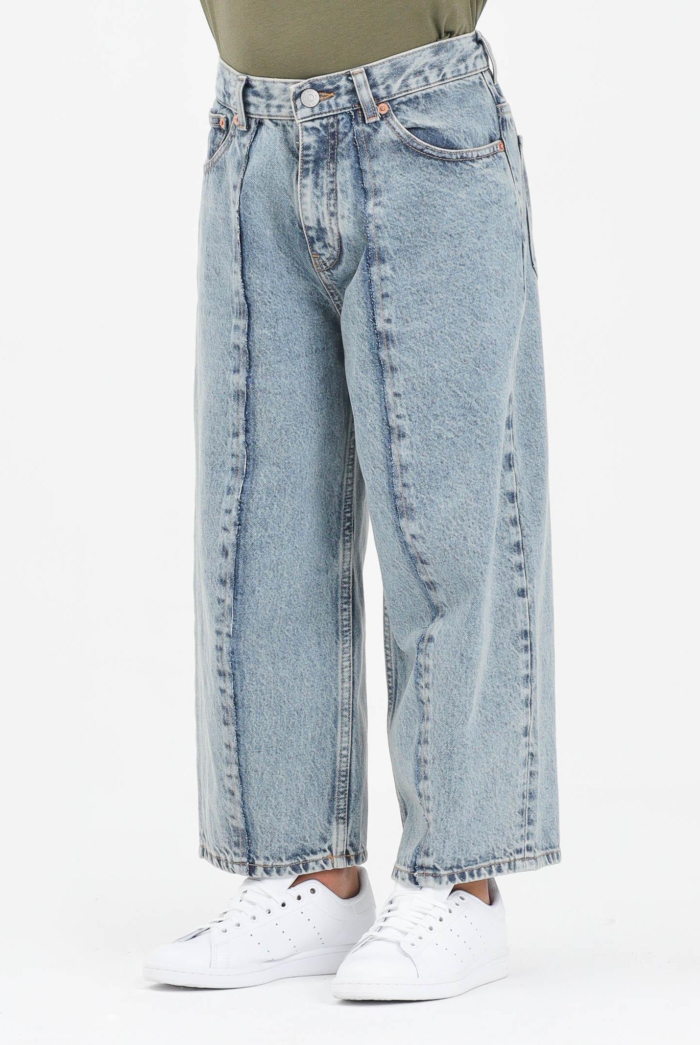 MAISON MARGIELA Jeans in denim chiaro per donna, ragazzi e bambini con cuciture ergonomiche effetto palloncino M60748MM06C M601 MAISON MARGIELA