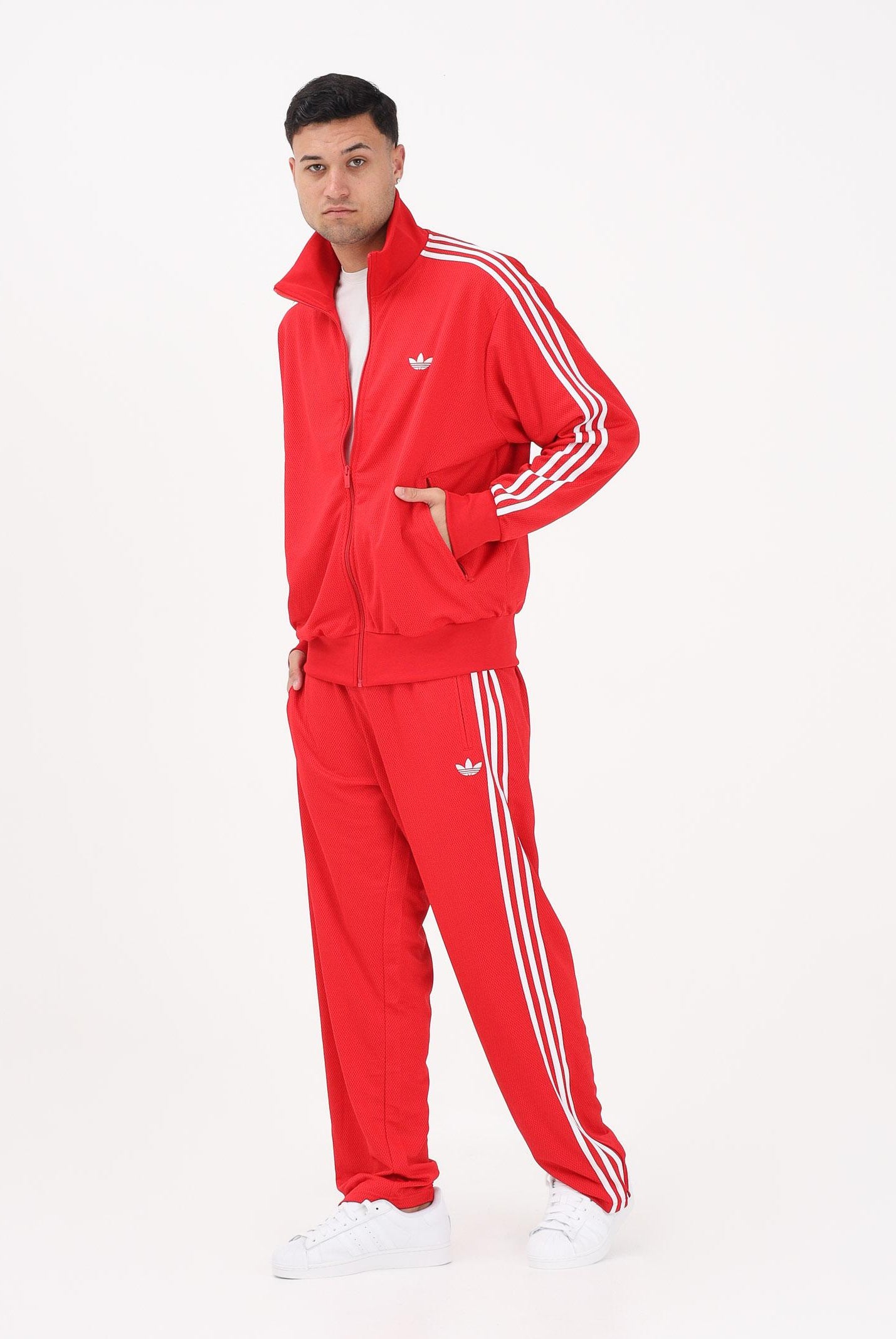 ADIDAS ORIGINALS Pantalone sportivo Firebird Adicolor Mesh rosso da uomo KD4078 . ADIDAS ORIGINALS