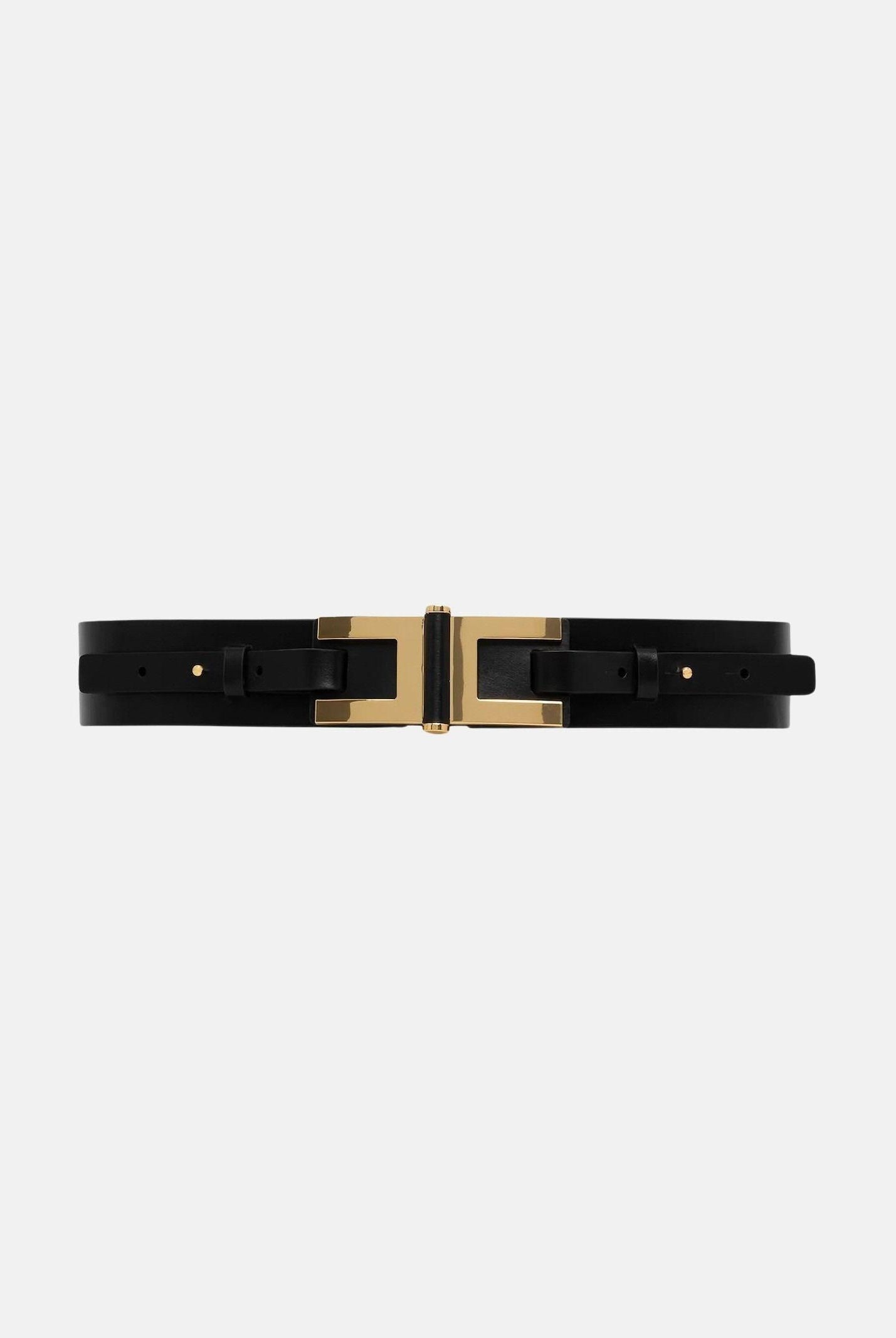 ELISABETTA FRANCHI Cintura nera da donna con dettaglio logo CT50S61E2 110 ELISABETTA FRANCHI
