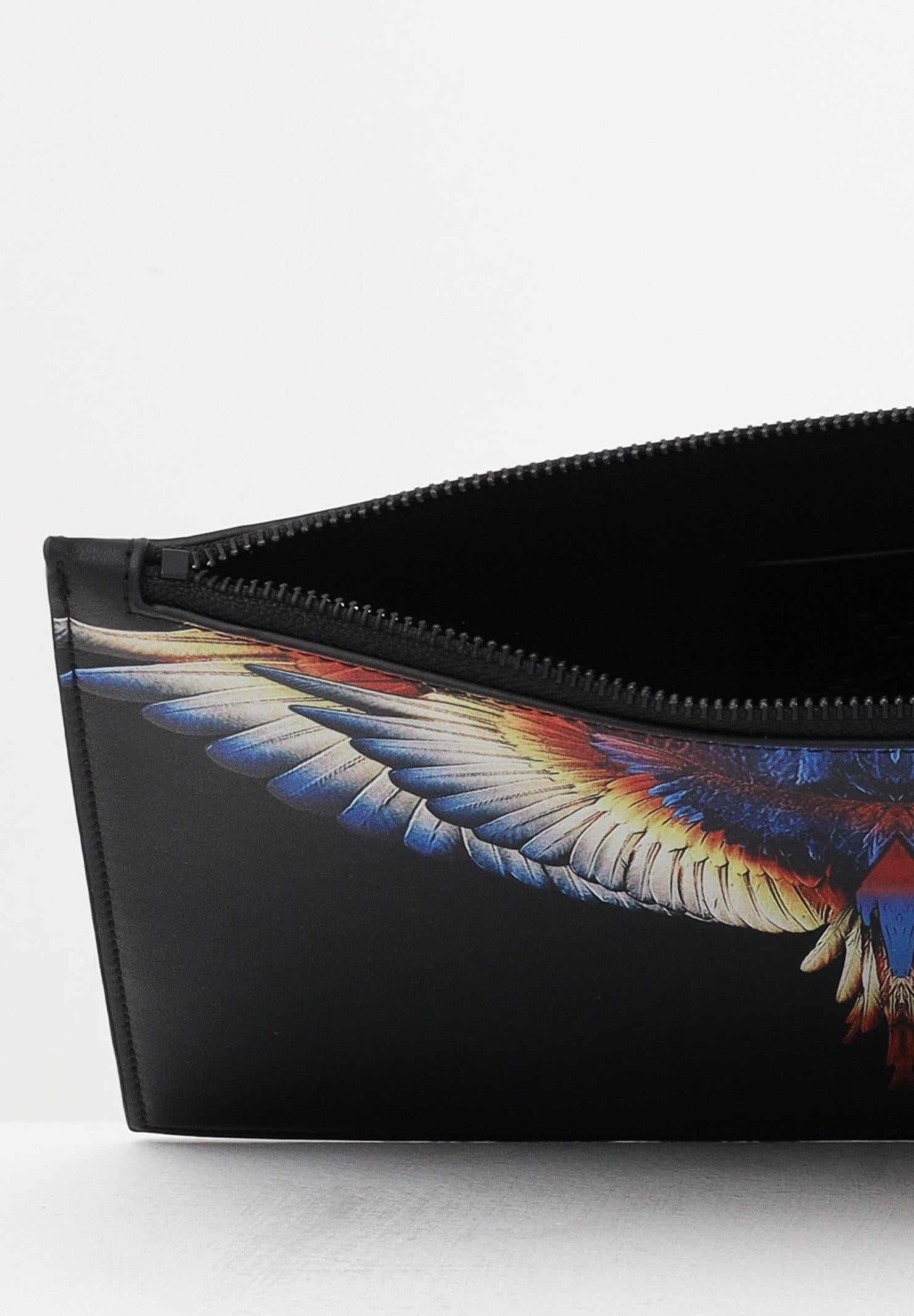 MARCELO BURLON COUNTY OF MILAN Pochette a mano nera per uomo e donna con stampa COMAF250133 MARCELO BURLON COUNTY OF MILAN