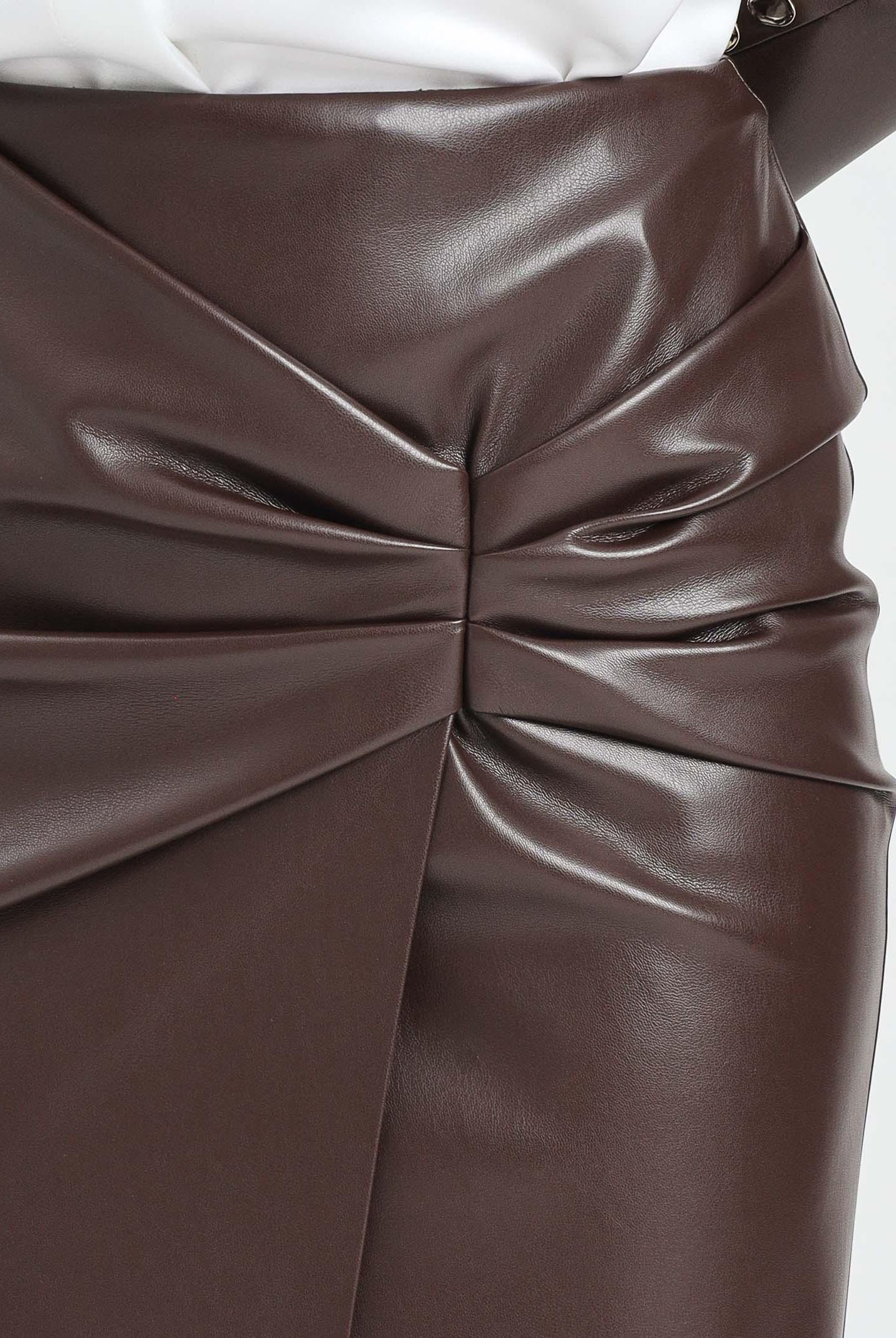 SIMONA CORSELLINI Gonna midi in eco-pelle color cioccolato da donna A25CPGO01801-C00188 V0746 SIMONA CORSELLINI