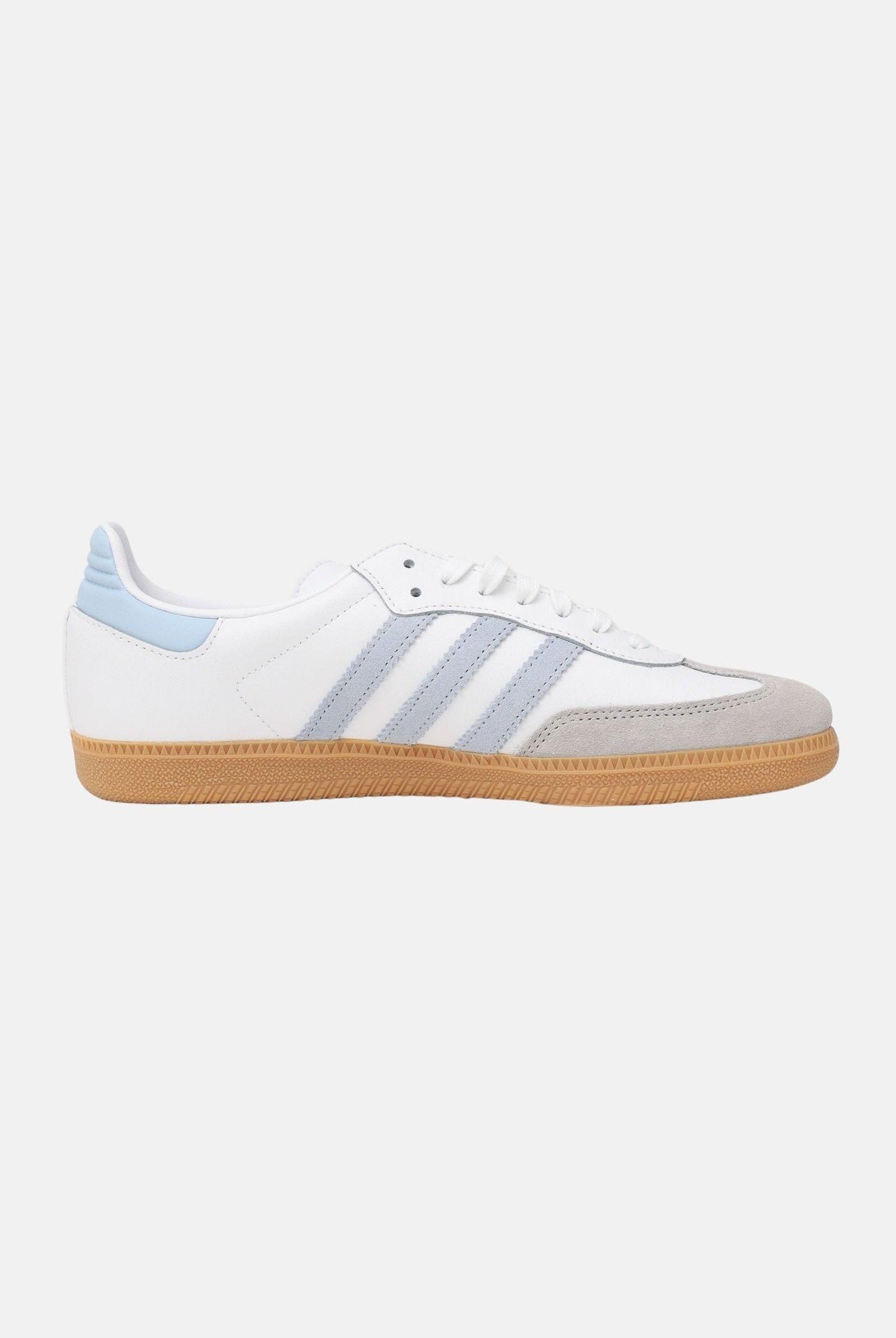 ADIDAS ORIGINALS Sneakers SAMBA OG bianche e celesti per uomo e donna JQ2019 . ADIDAS ORIGINALS