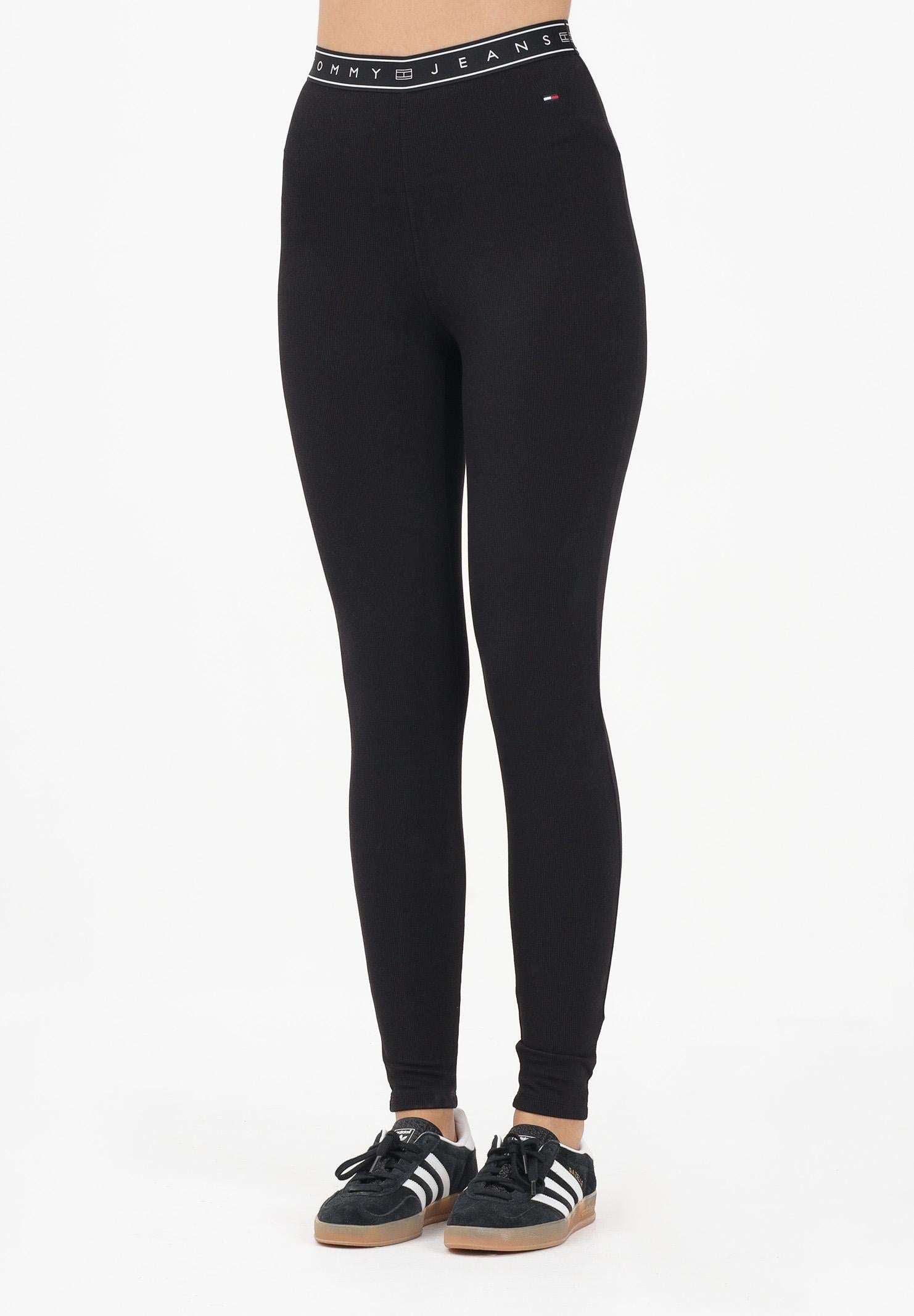 TOMMY JEANS Leggings nero da donna con elastico logato DW0DW22554 BDS TOMMY JEANS