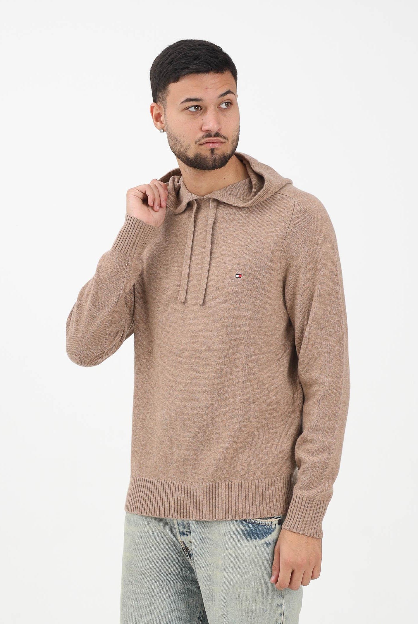 TOMMY HILFIGER Maglia con cappuccio beige da uomo MW0MW40438RE5 TOMMY HILFIGER