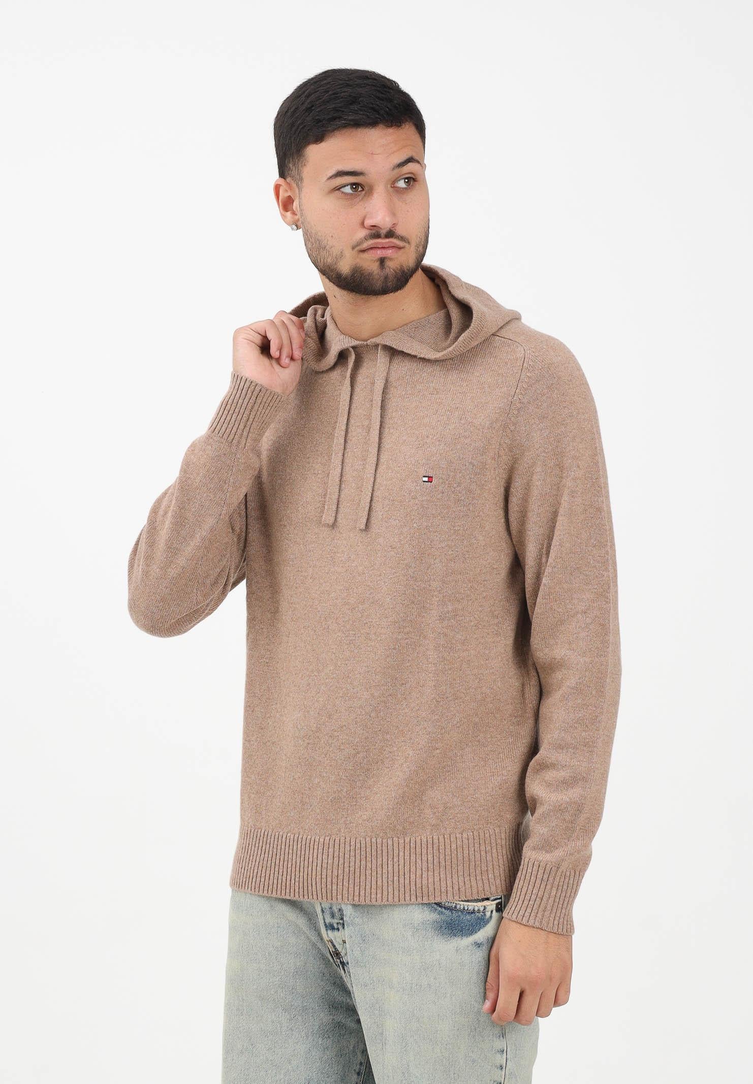TOMMY HILFIGER Maglia con cappuccio beige da uomo MW0MW40438RE5 TOMMY HILFIGER