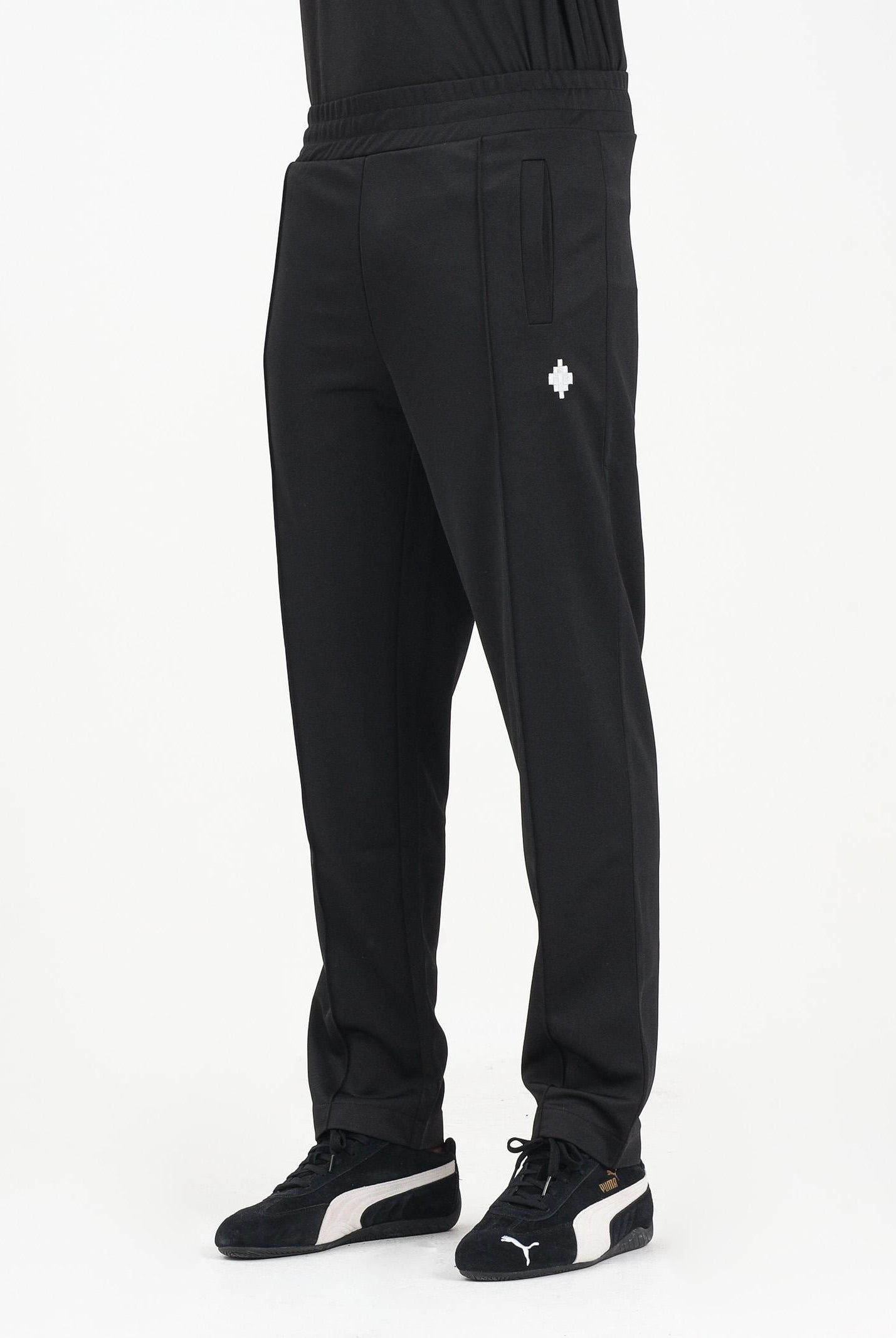 MARCELO BURLON COUNTY OF MILAN Pantalone sportivo nero da uomo con logo F5CAMAPA021 110 MARCELO BURLON COUNTY OF MILAN