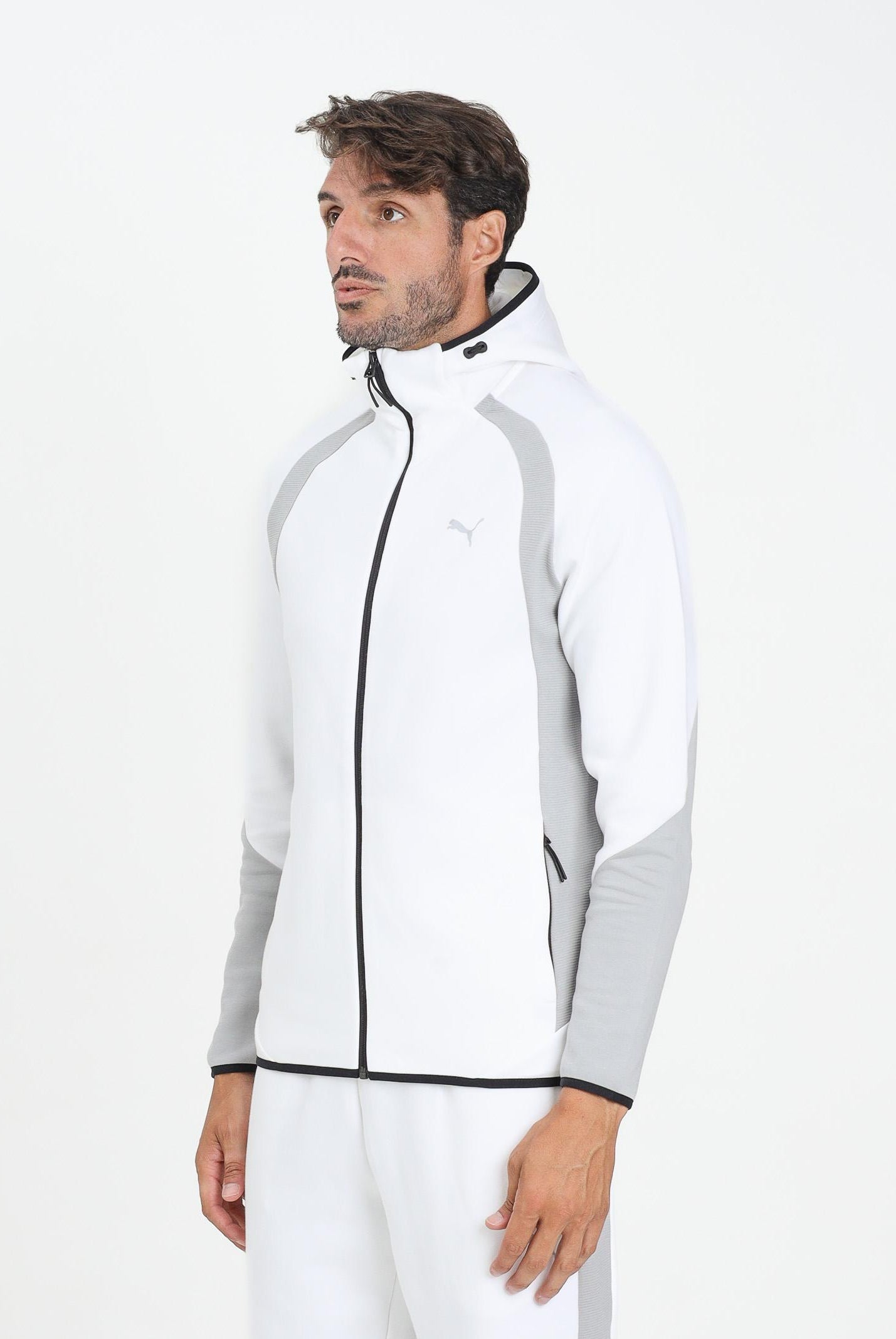 PUMA Felpa con zip Evostripe bianca da uomo 688231 02 PUMA