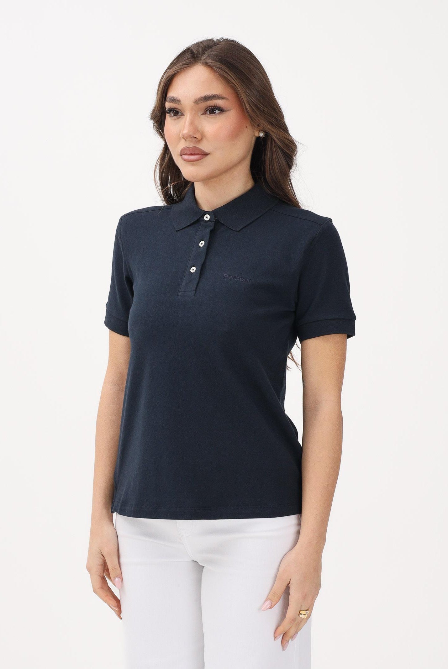 BARBOUR Polo a manica corta Bowford blu da donna 261-LML0886 NY73 BARBOUR