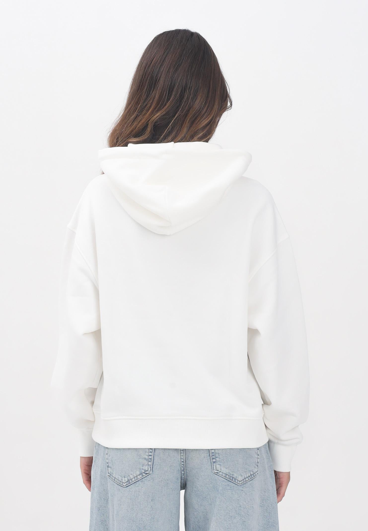 TOMMY JEANS Felpa con cappuccio bianca da donna rifinita da logo DW0DW19414YBL TOMMY JEANS