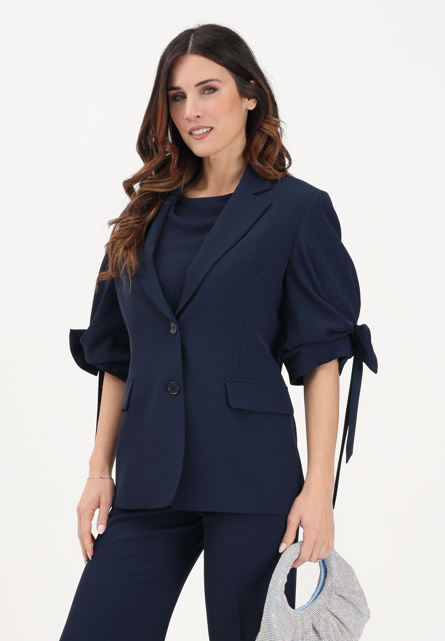 VICOLO Giacca monopetto blu da donna con fiocchi TAB0244 A89 VICOLO