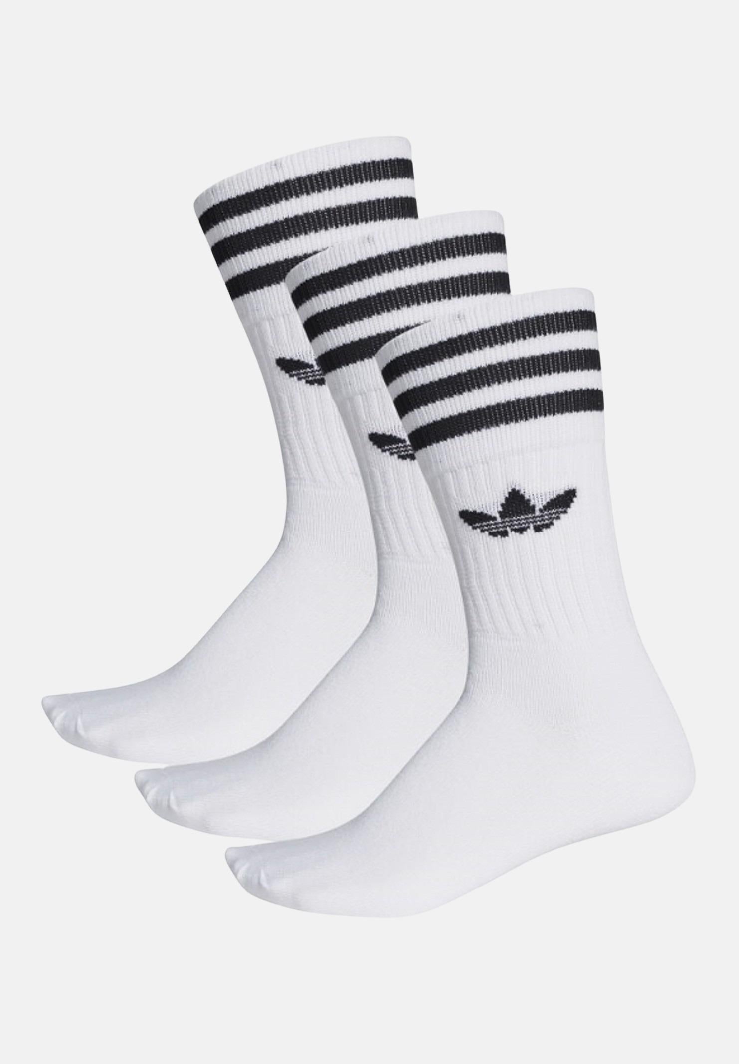 Set da tre paia di calzini bianchi per uomo e donna con ricamo logo e 3stripes S21489 UNI ADIDAS ORIGINALS