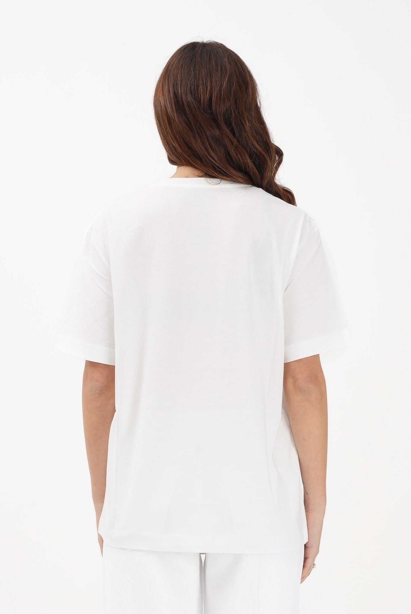 PINKO T-shirt a manica corta bianca da donna con logo Love Birds 105526A33F Z05 PINKO