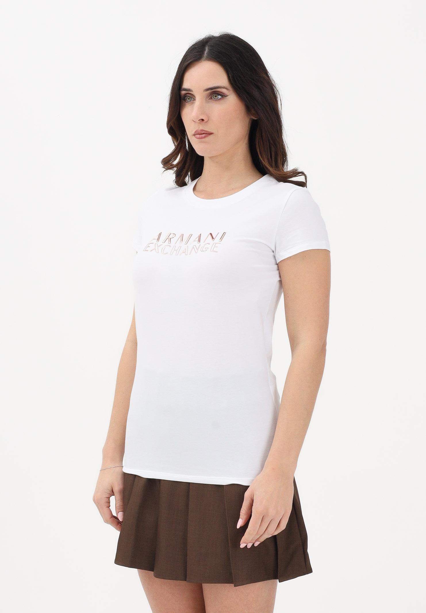 ARMANI EXCHANGE T-shirt a manica corta bianca da donna con logo XW001837AF16294 U0002 ARMANI EXCHANGE