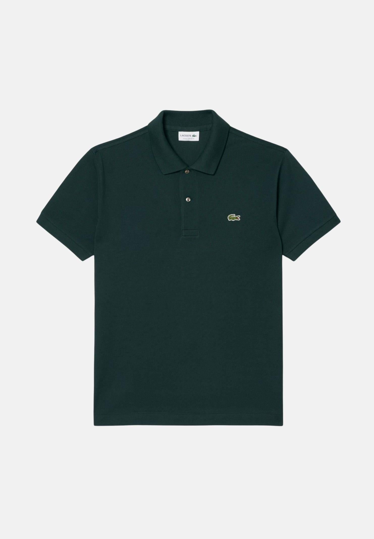 LACOSTE Polo verde scuro per uomo e donna con patch logo coccodirllo 1212 AFK LACOSTE