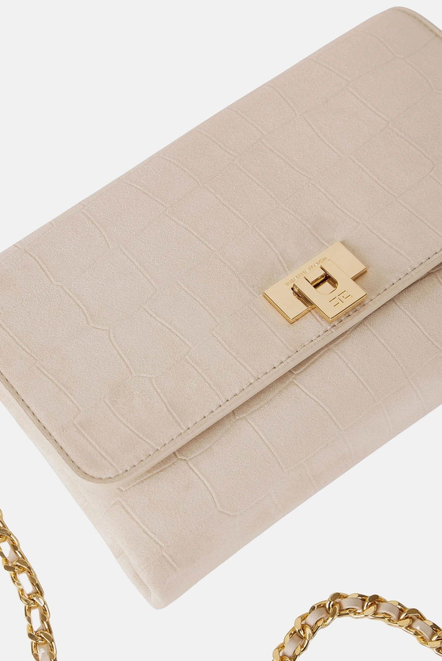 ELISABETTA FRANCHI Pochette vaniglia da donna realizzata in suede BS64A61E2 135 ELISABETTA FRANCHI