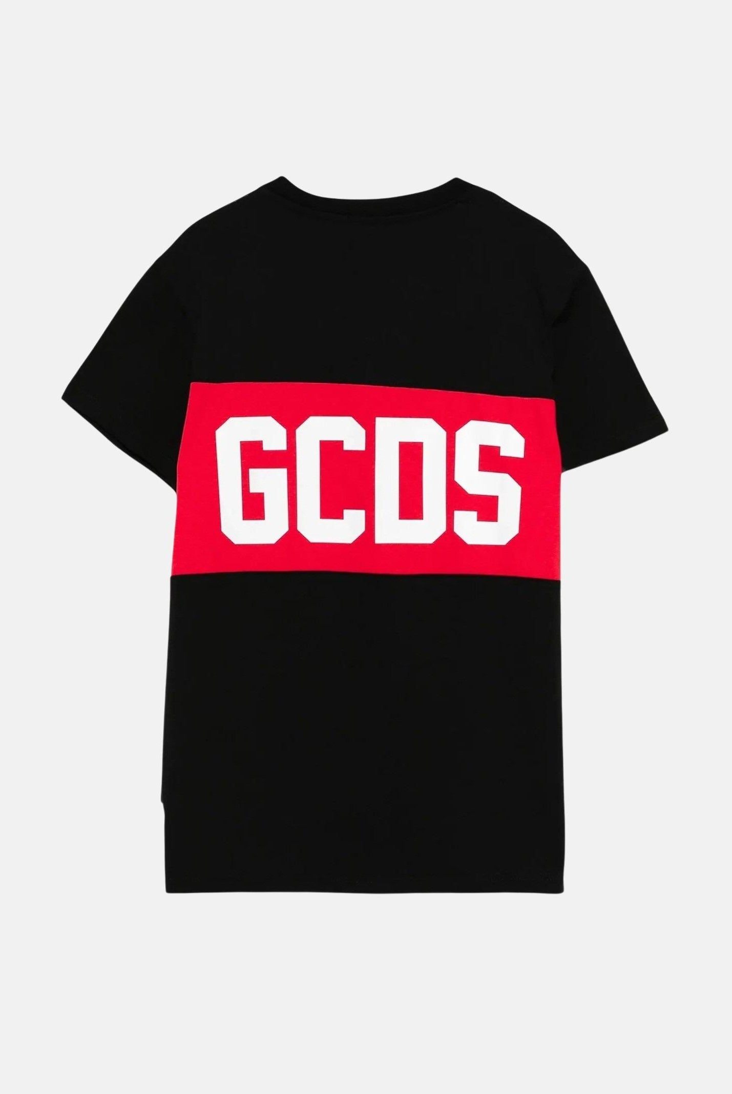 GCDS T-shirt a manica corta nera per bambino e bambina con stampa logo GCDS B2KU2329JF1 99 GCDS
