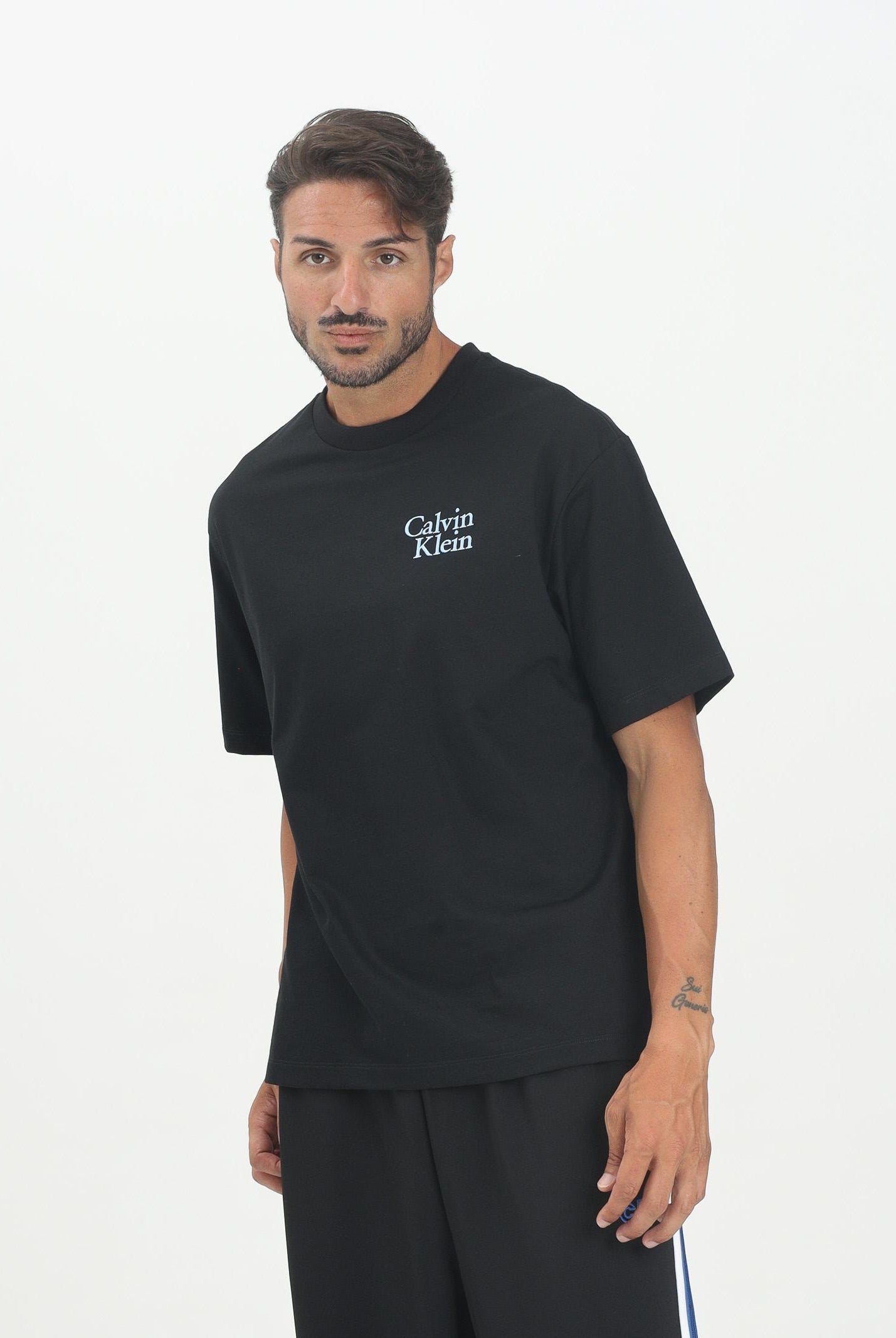 CALVIN KLEIN JEANS T-shirt a manica corta nera da uomo con logo LV04RC808GUB1 CALVIN KLEIN JEANS
