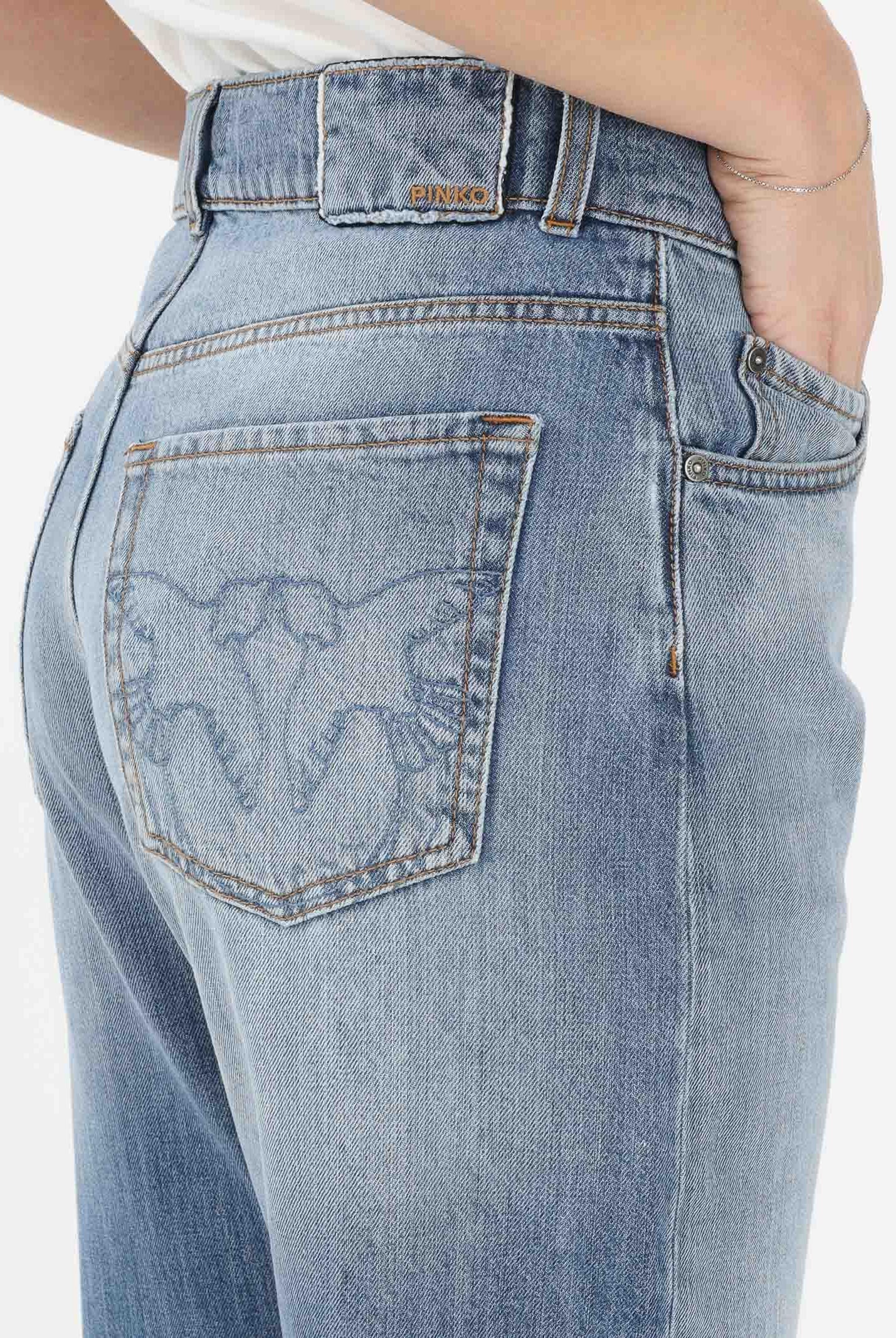 PINKO Jeans WANDA WIDE LEG da donna in denim medio 101733A323 PJO PINKO