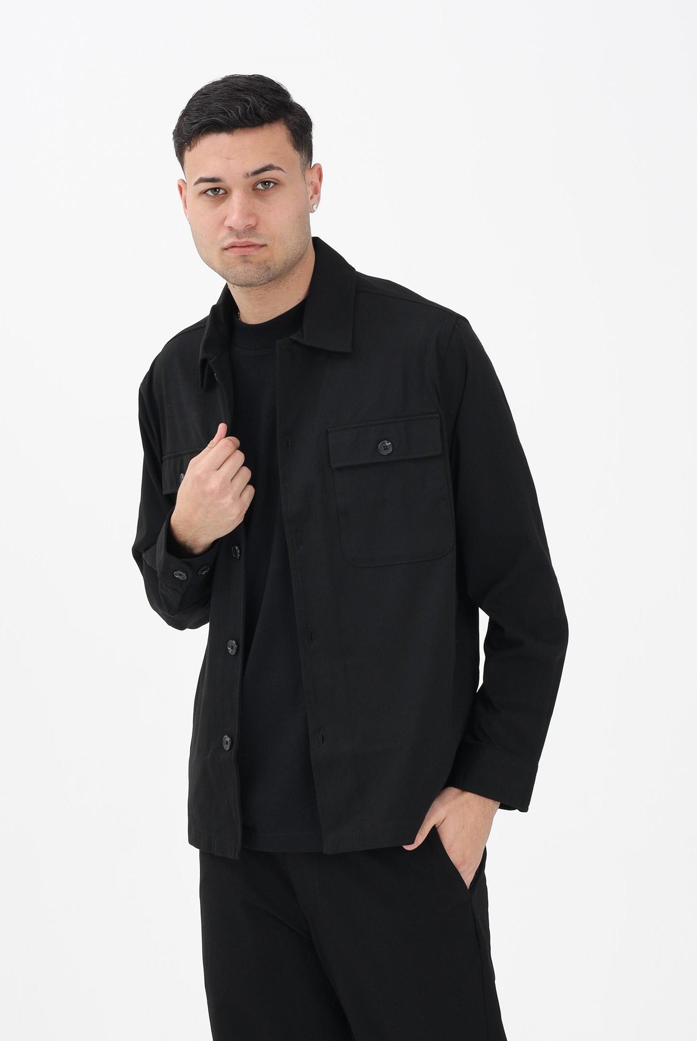 SELECTED HOMME Camicia a manica lunga nera da uomo 16099821 BL SELECTED HOMME