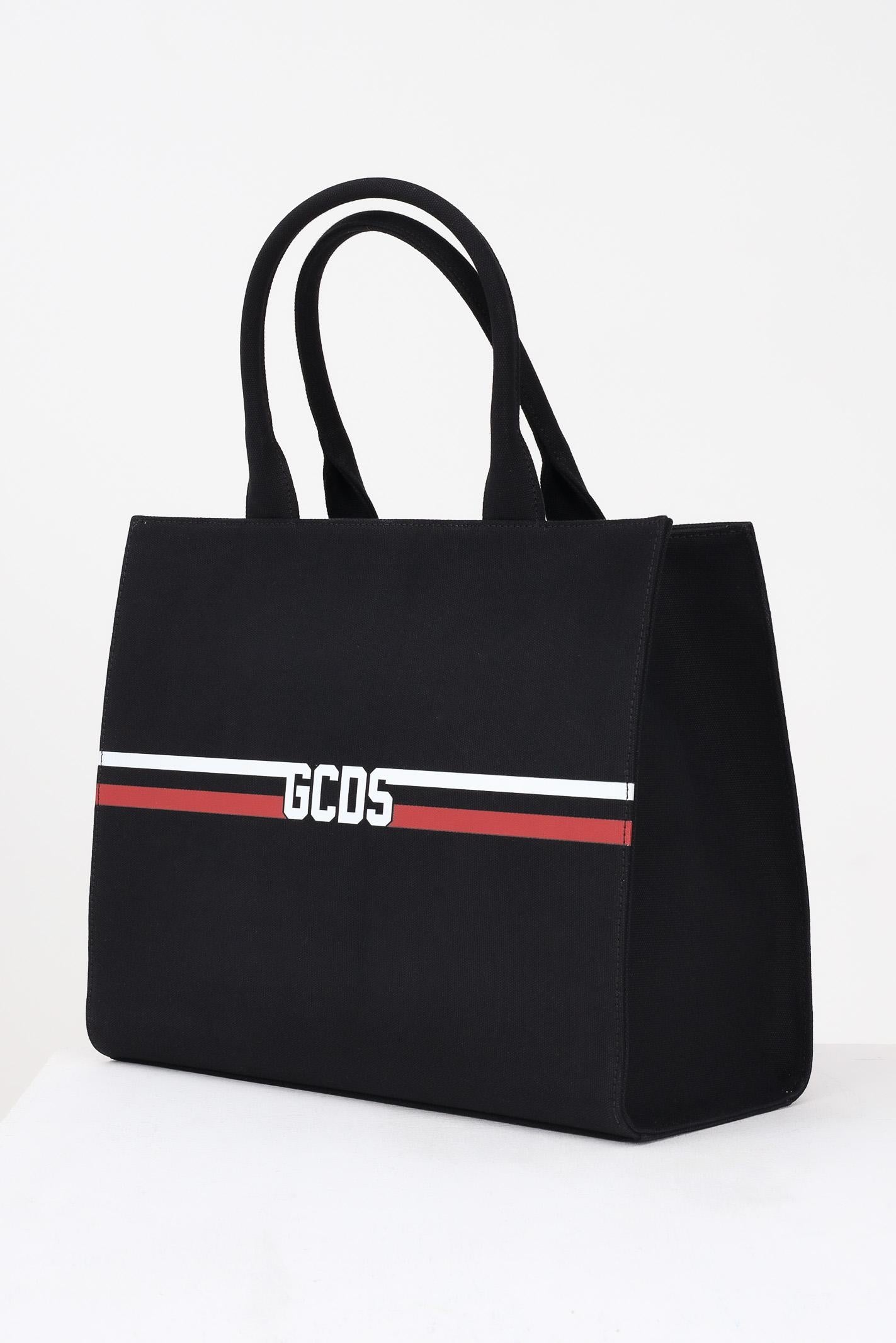 GCDS Shopper nera da donna con logo GCDSEM001 99 GCDS