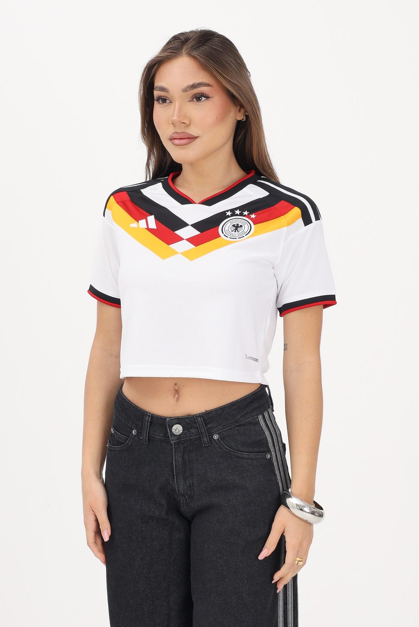 ADIDAS PERFORMANCE T-shirt a manica corta Home Cropped Germania 26 bianca da donna KE5854 . ADIDAS ORIGINALS