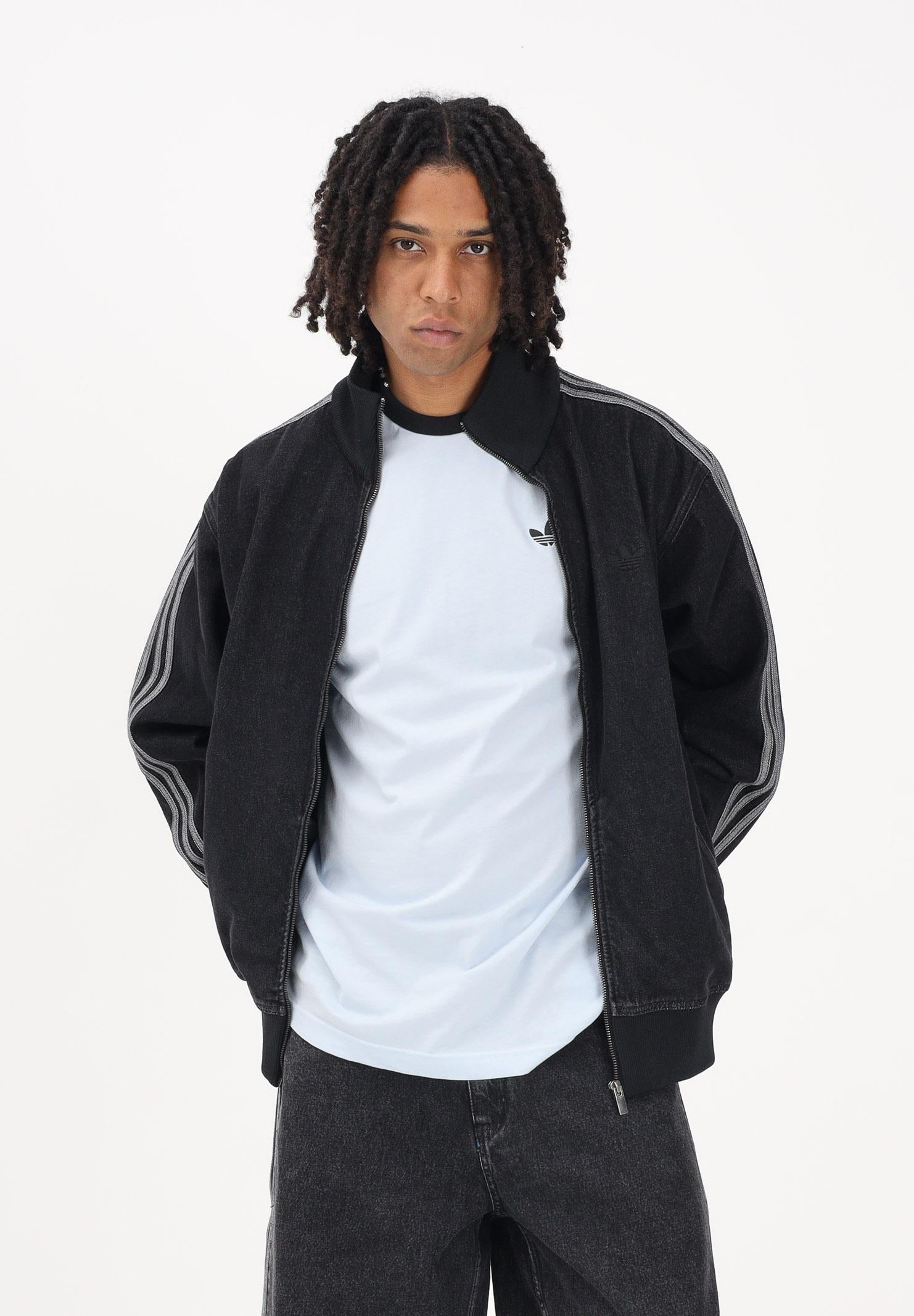 ADIDAS ORIGINALS Giubbotto Adicolor Denim Firebird nero da uomo KD1516 . ADIDAS ORIGINALS