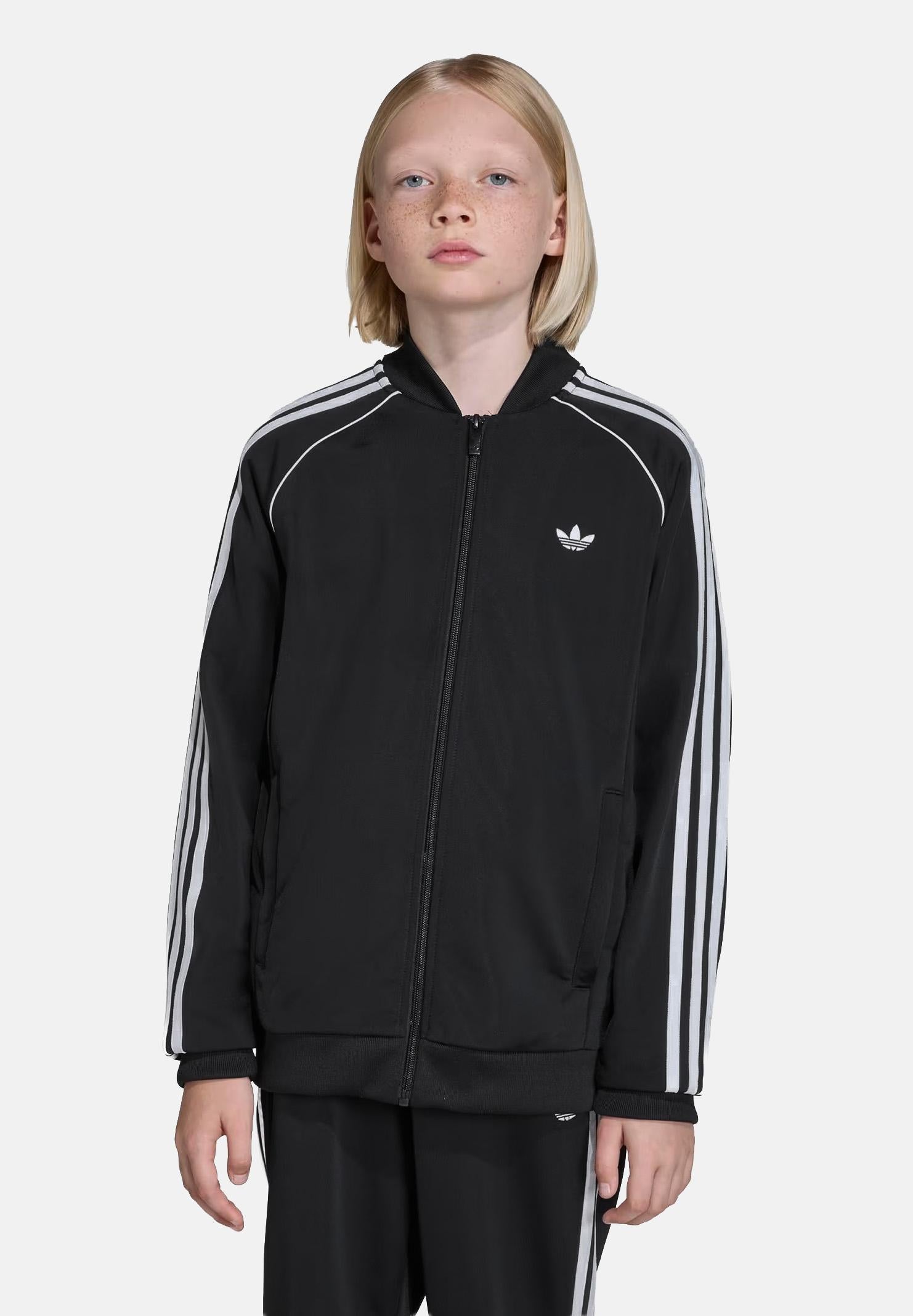 ADIDAS ORIGINALS Felpa con zip SST nera per bambino e bambina KE2856 . ADIDAS ORIGINALS