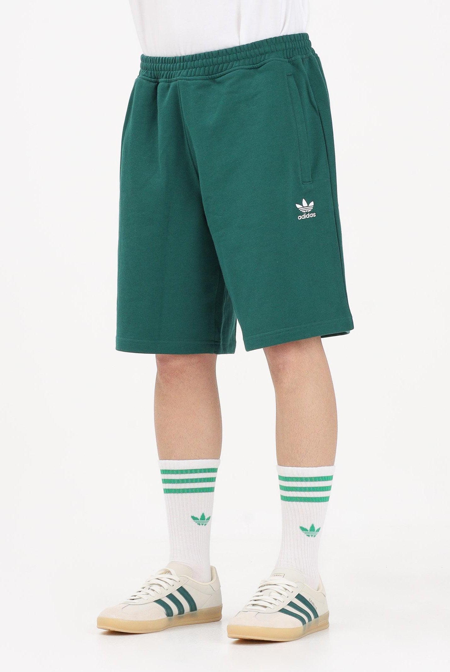 ADIDAS ORIGINALS Shorts sportivo TREFOIL ESSENTIALS FLEECE verde da uomo KD1311 . ADIDAS ORIGINALS