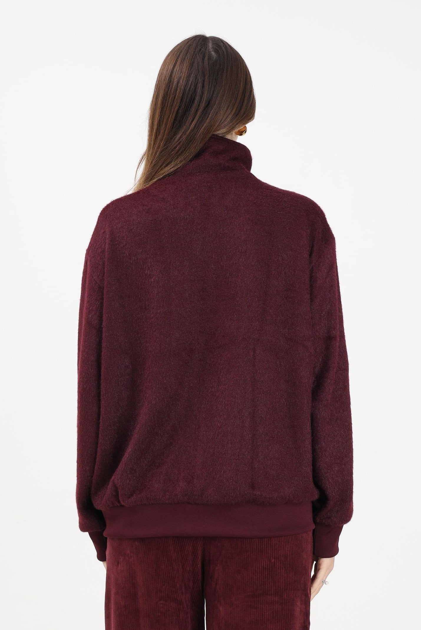 ADIDAS ORIGINALS Felpa con zip Mohair Firebird bordeaux da donna KS0428 . ADIDAS ORIGINALS