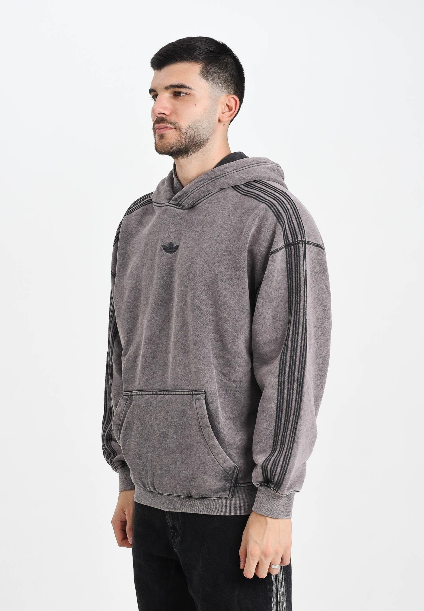 ADIDAS ORIGINALS Felpa con cappuccio Premium Essentials Retro Washed grigia da uomo JD0245 ADIDAS ORIGINALS