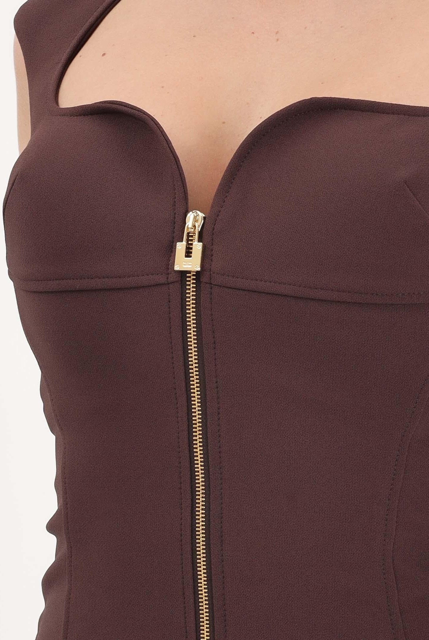 ELISABETTA FRANCHI Abito midi a tubino cacao da donna AB90061E2 644 ELISABETTA FRANCHI