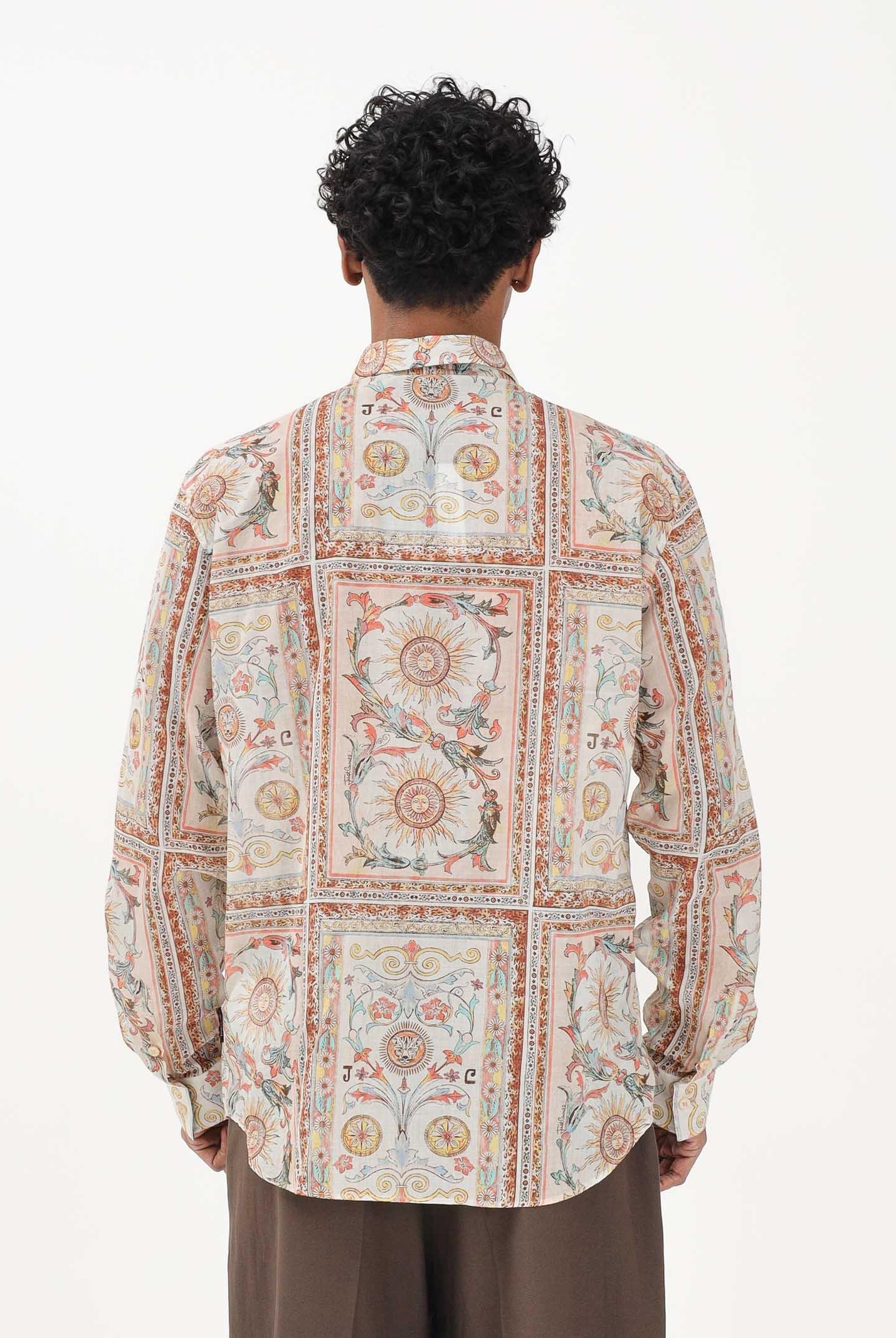 JUST CAVALLI Camicia a manica lunga multicolore da uomo con stampa ornamentale 80OAL210NS776 774 JUST CAVALLI