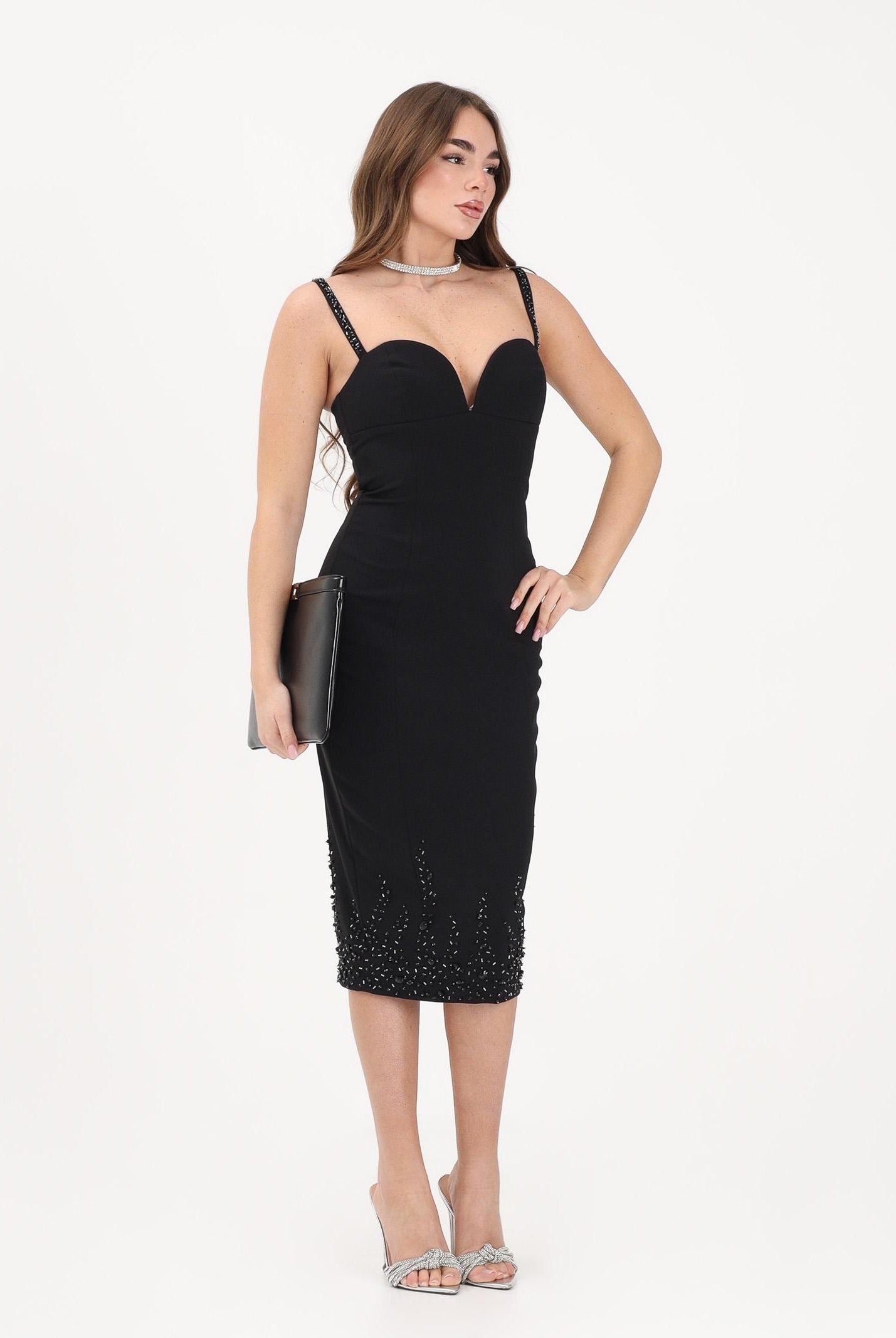 ALMA SANCHEZ Abito a tubino Aylla nero da donna AS26013T NE ALMA SANCHEZ