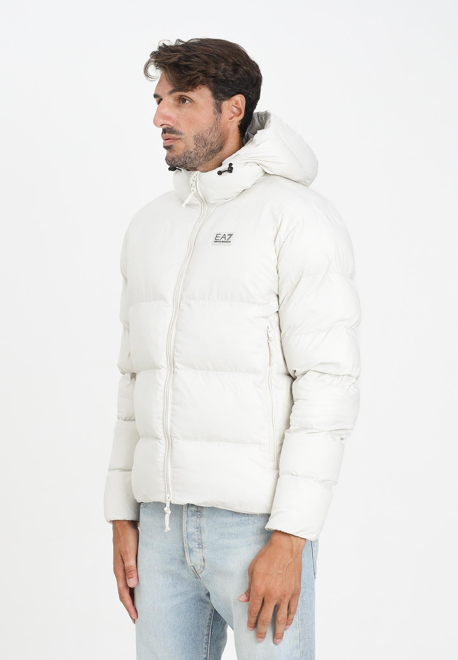 EA7 Piumino bianco da uomo con logo sul retro 7M000694AF15956 U1112 EA7