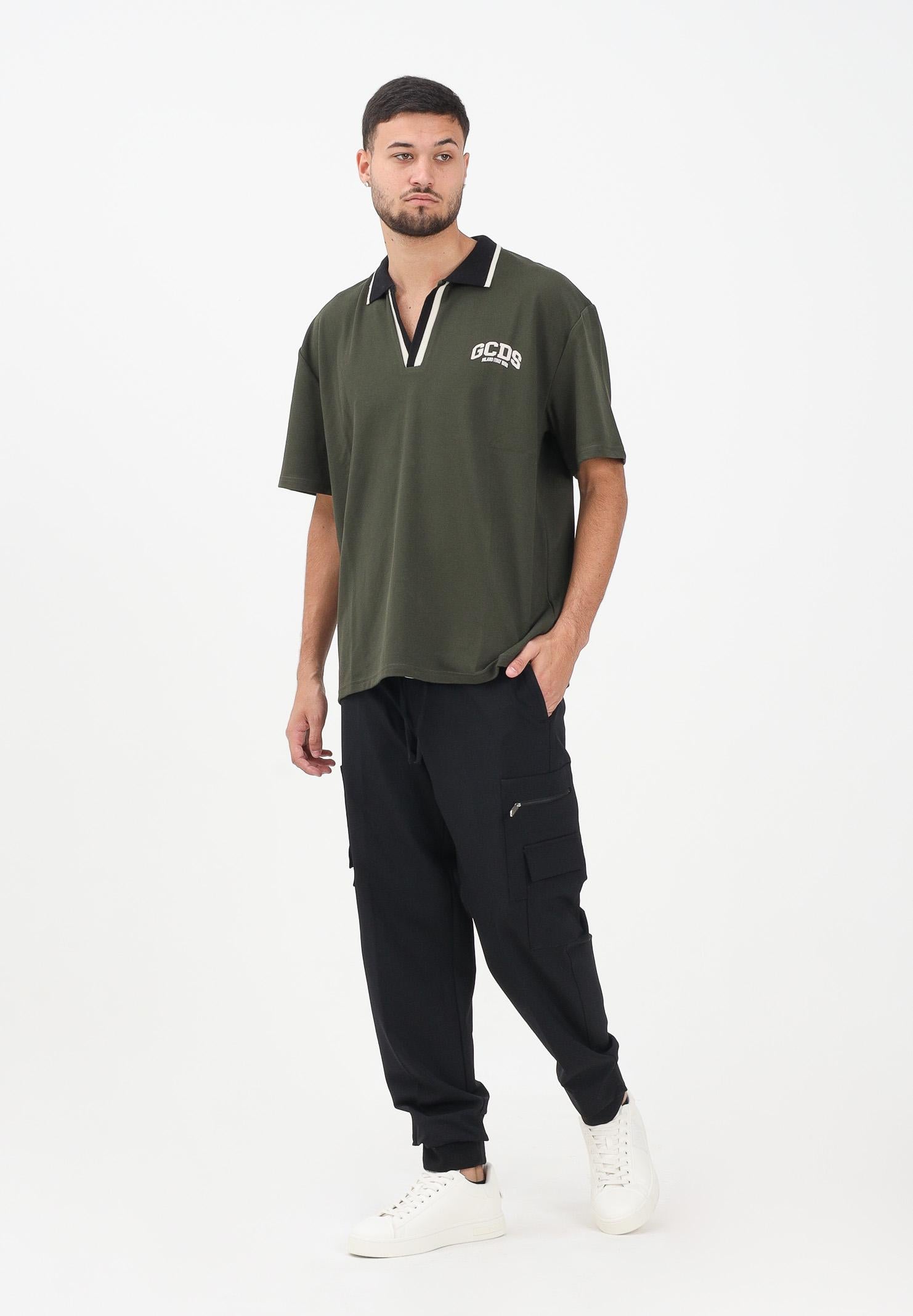 GCDS Pantalone cargo nero da uomo B2CM2907TQ1 99 GCDS