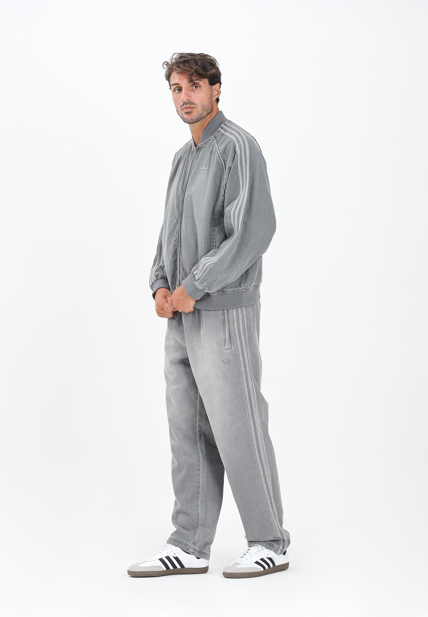 ADIDAS ORIGINALS Pantalone sportivo Adicolor Loose Denim Stone in denim grigio da uomo JW5920 . ADIDAS ORIGINALS