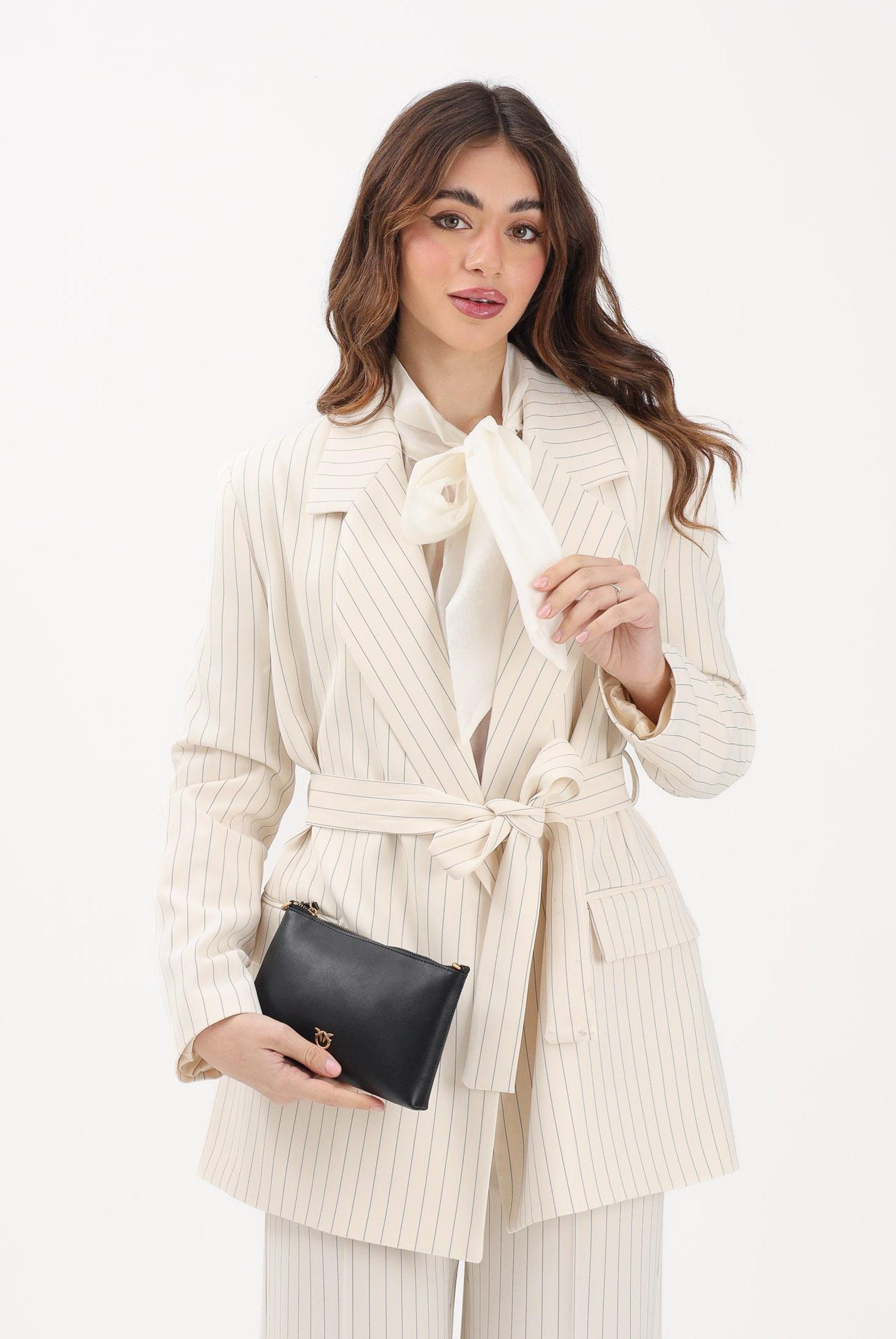 VICOLO Giacca panna da donna con motivo gessato TAB0094 ABF VICOLO