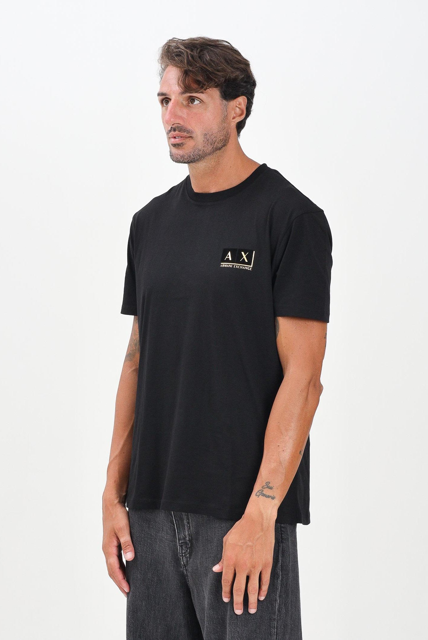 ARMANI EXCHANGE T-shirt a manica corta nera da uomo arricchita da un piccolo logo AX XM001911AF10356 MC004 ARMANI EXCHANGE