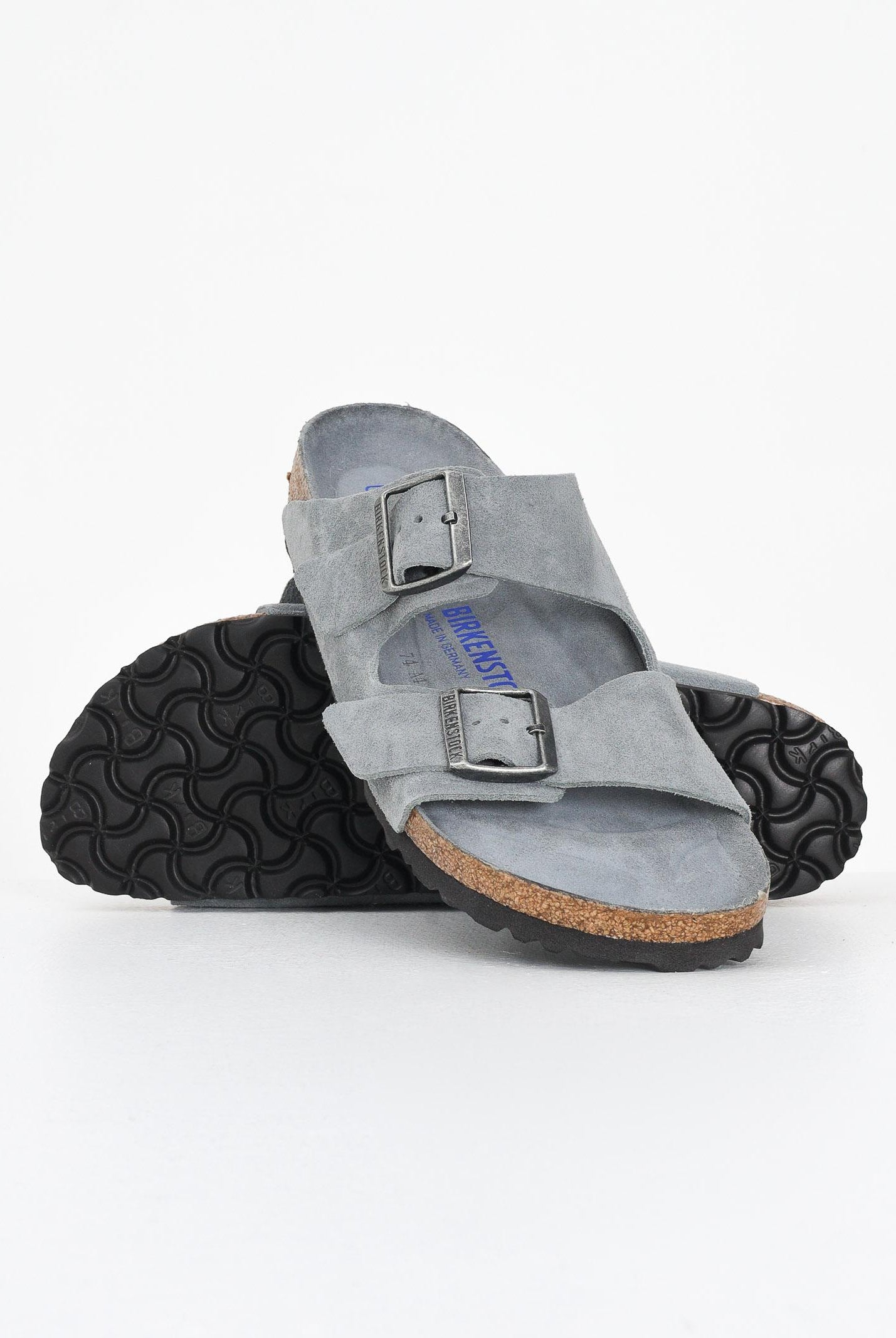 BIRKENSTOCK Ciabatte Arizona Suede grigio ardesia da uomo 1030912 . BIRKENSTOCK