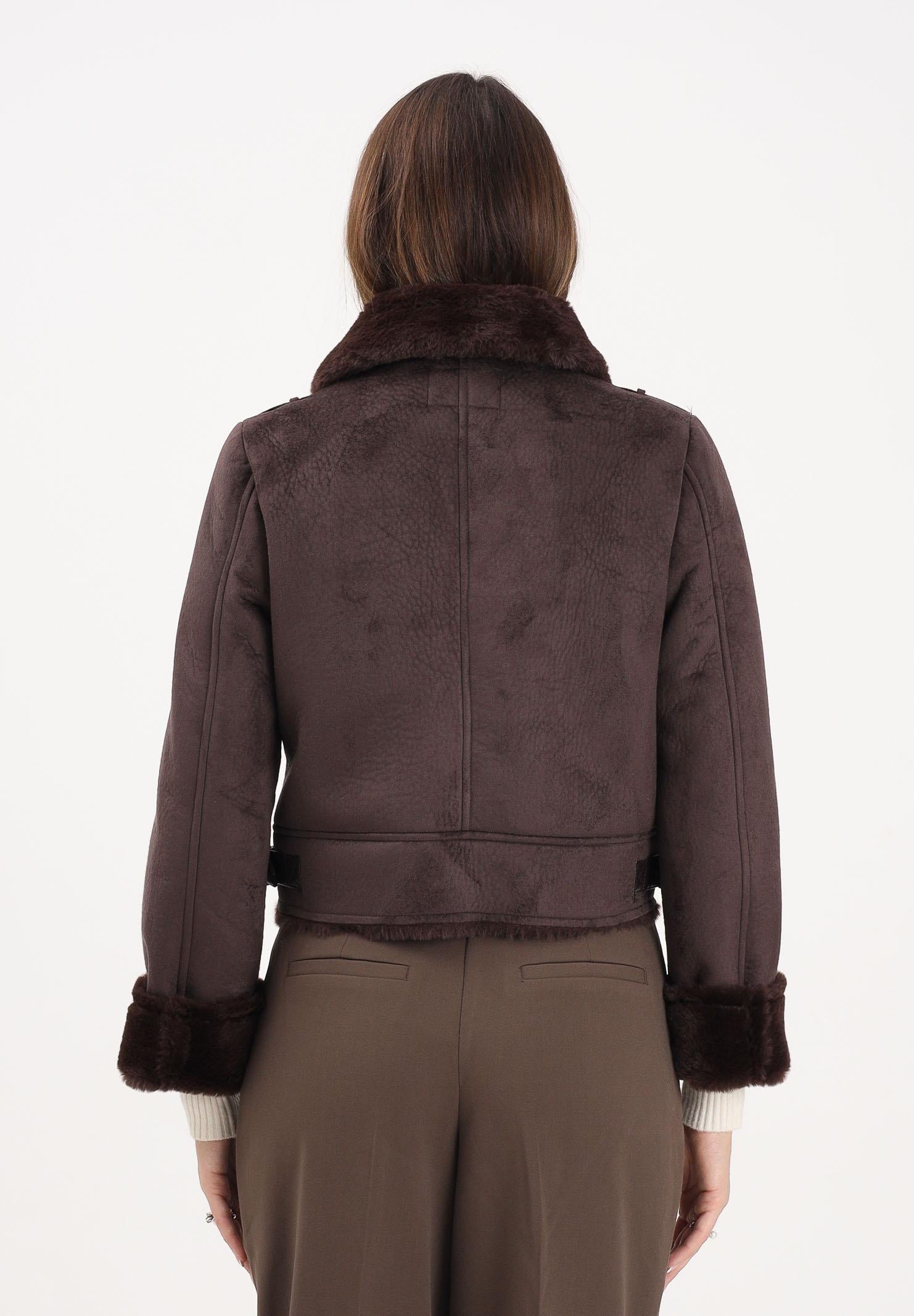 VICOLO Montone corto marrone da donna TF0090 FU69 VICOLO