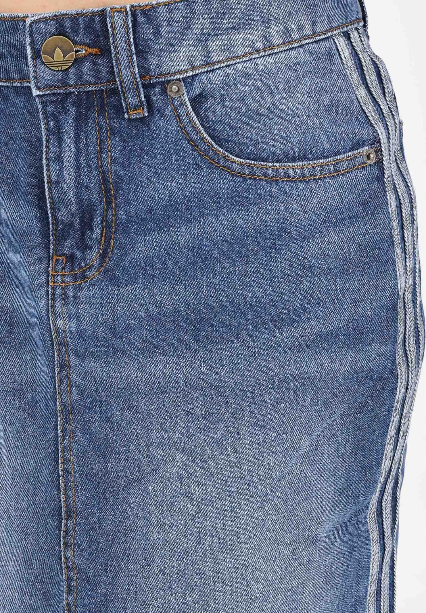 ADIDAS ORIGINALS Gonna midi 3 STRIPES in denim medio da donna KD2908 . ADIDAS ORIGINALS