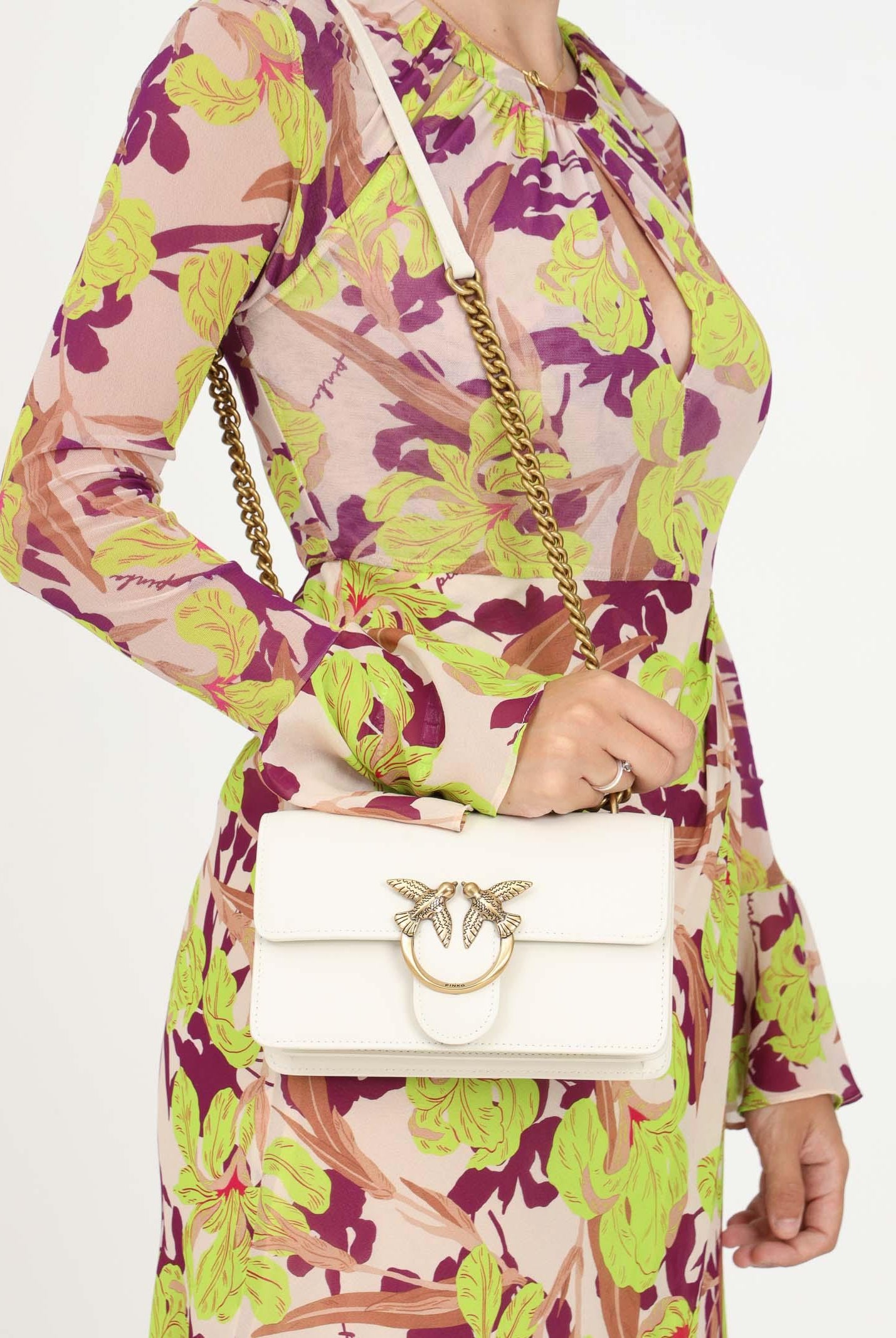 PINKO Borsa a tracolla Mini Love Bag panna da donna 100074A0F1 Z14Q PINKO