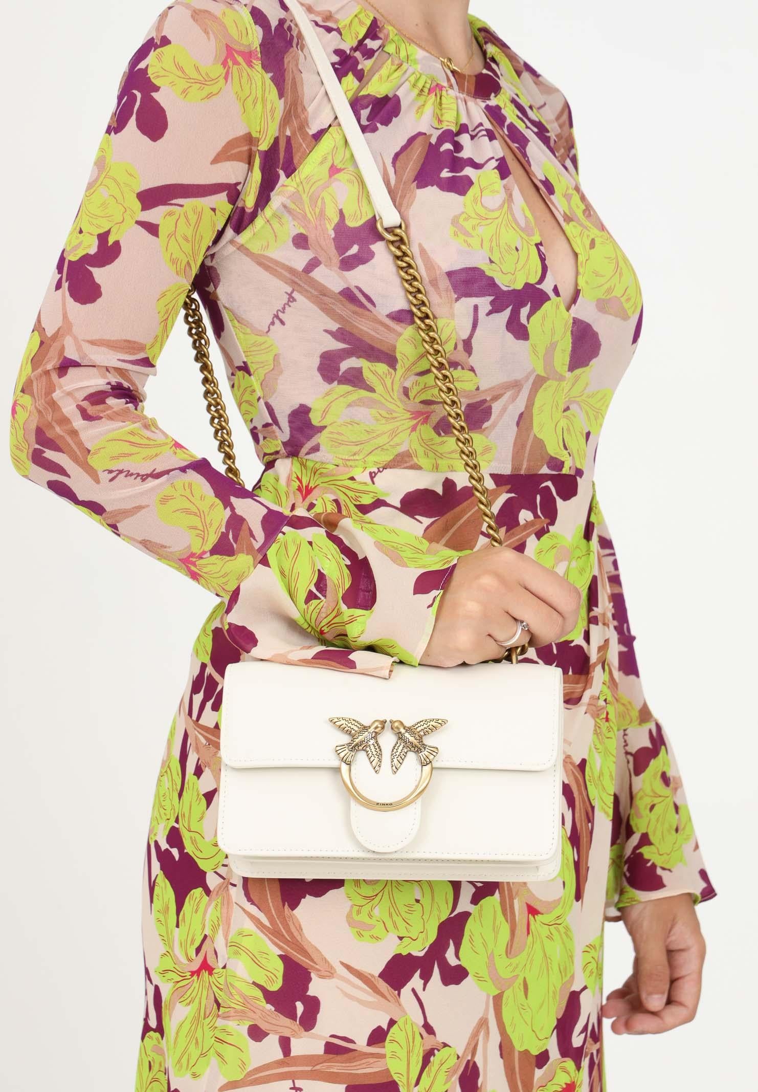 PINKO Borsa a tracolla Mini Love Bag panna da donna 100074A0F1 Z14Q PINKO