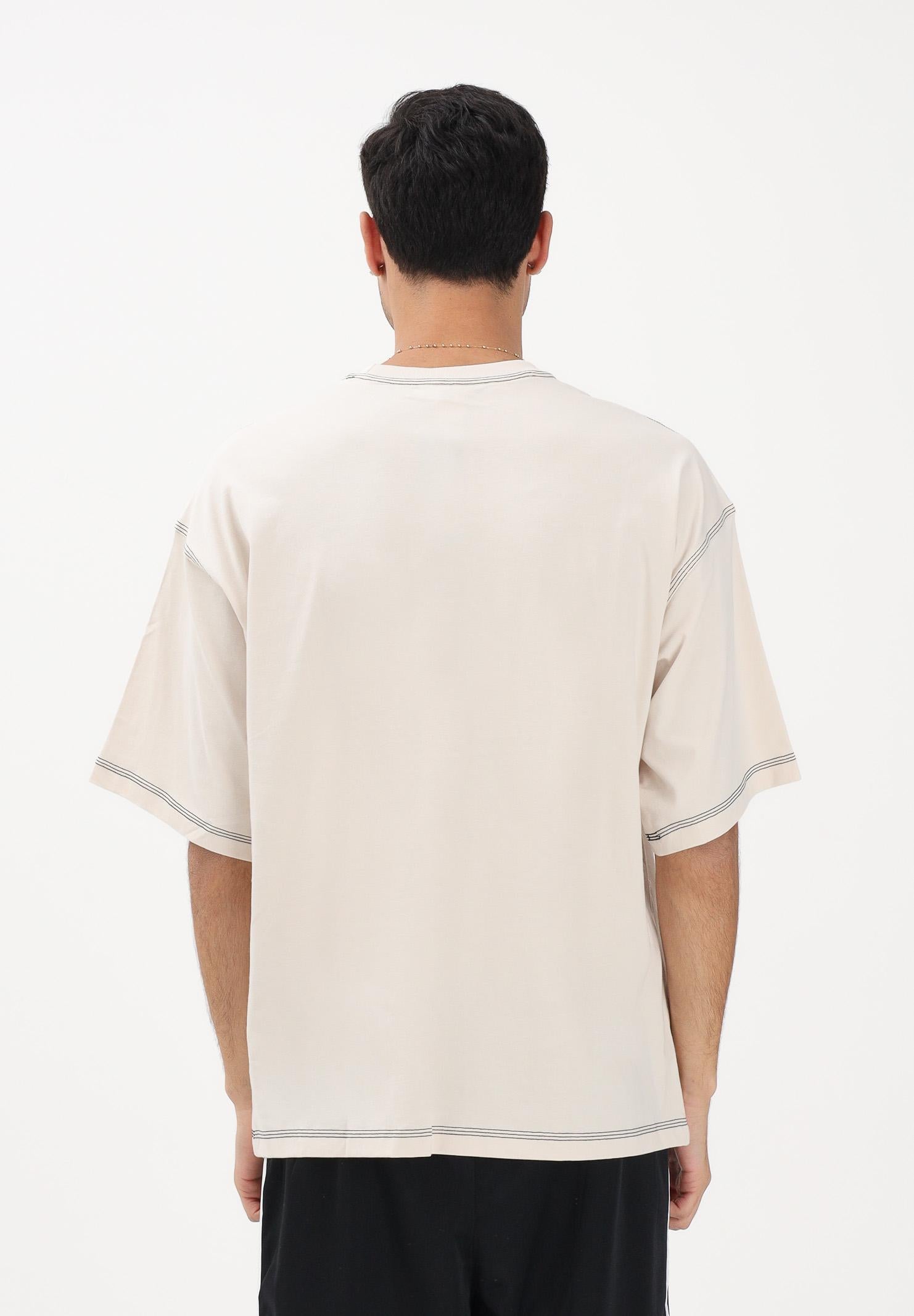 ADIDAS ORIGINALS T-shirt a manica corta TREFOIL ESSENTIALS panna da uomo JW0970 . ADIDAS ORIGINALS