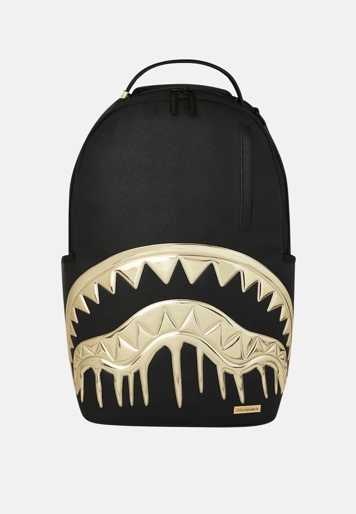 SPRAYGROUND Zaino GOLD AND DANGEROUS BACKPACK nero e oro per uomo e donna 910B8178NSZ . SPRAYGROUND