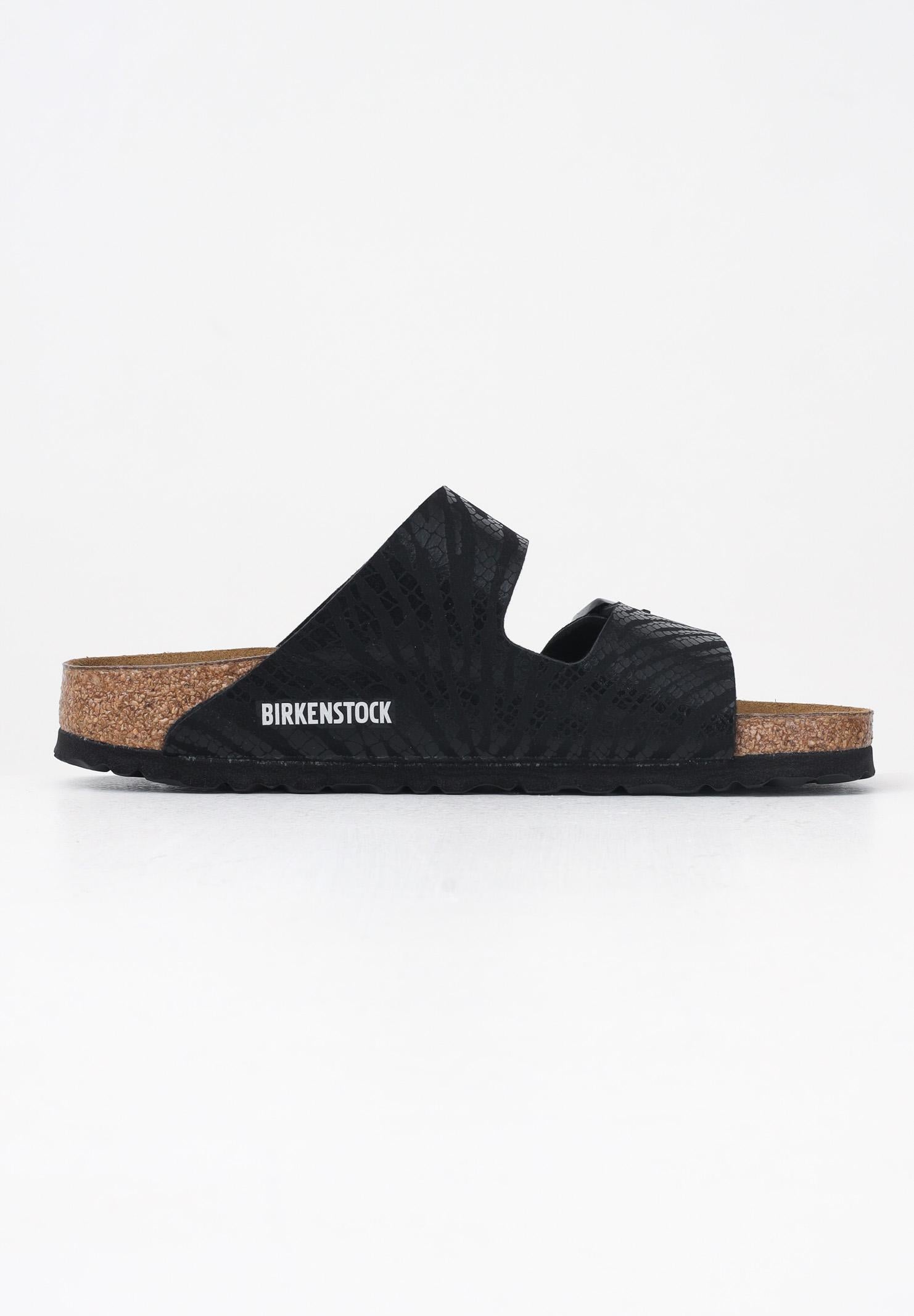 BIRKENSTOCK Ciabatte Arizona nere da donna con tomaia zebrata 1029560 . BIRKENSTOCK