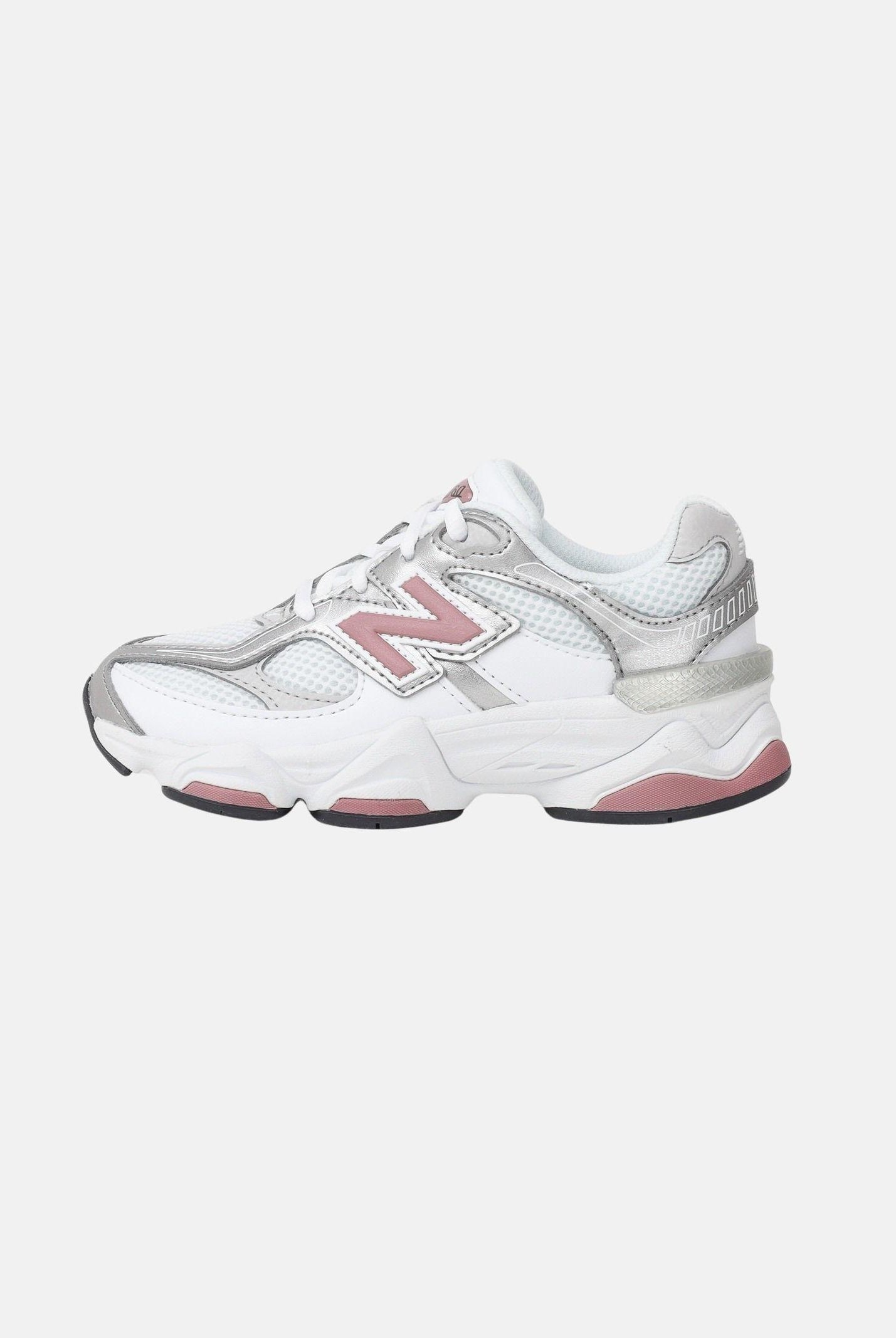 NEW BALANCE Sneakers 9060 Lace bianche, rosa e argento da bambina P90601Z6 . NEW BALANCE
