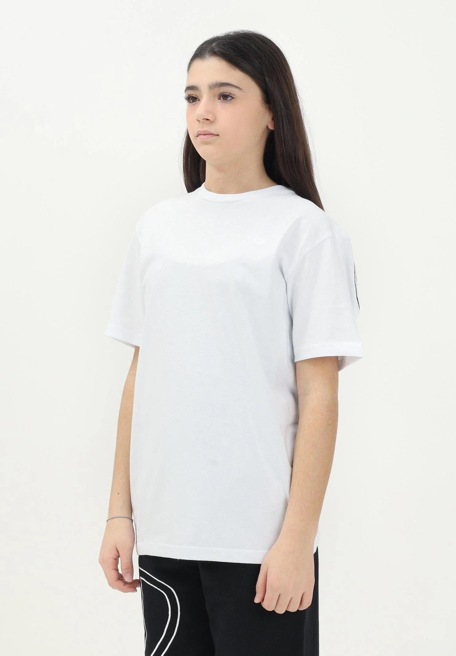 DIESEL T-shirt a manica corta bianca per donna, ragazzi e bambini con maxi logo Oval D J022760HGAM K100 DIESEL