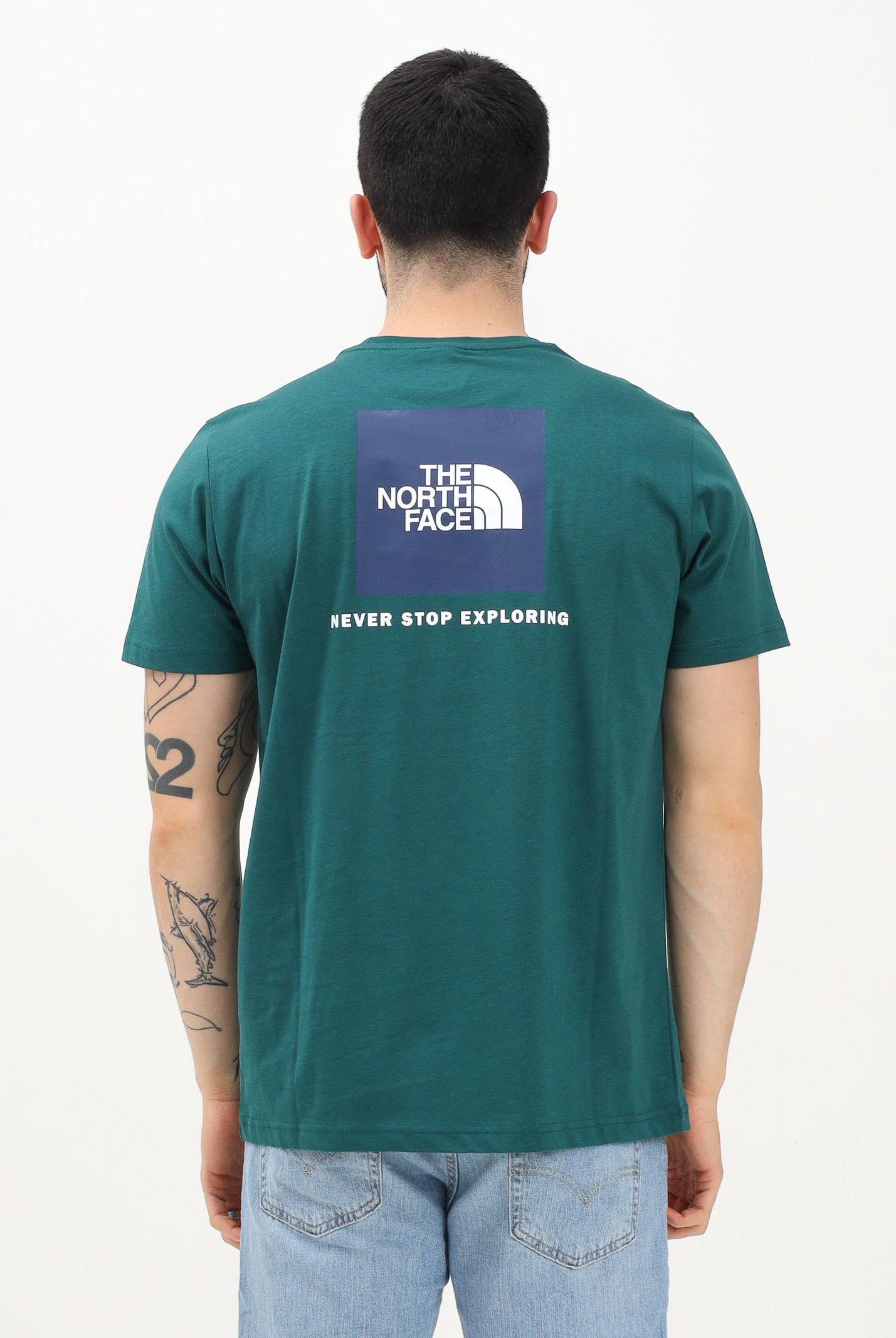 THE NORTH FACE T-shirt a manica corta NSE Reflective Box verde da uomo NF0A87NPA1B1 . THE NORTH FACE